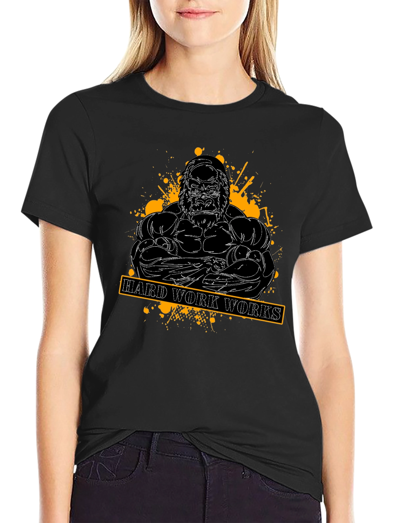 Hard Work Works Gorilla Graphic T-Shirt