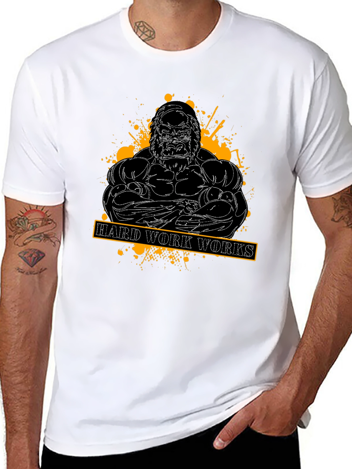 Hard Work Works Gorilla Graphic T-Shirt