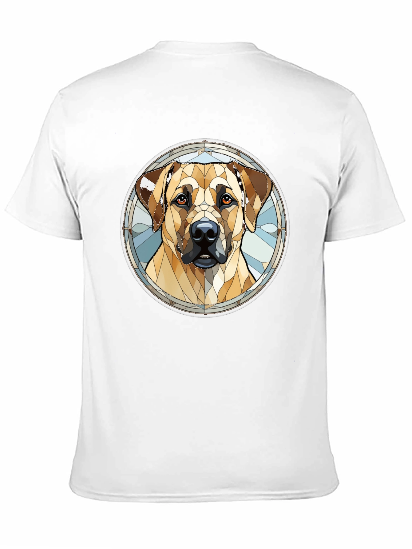 Dog Stained Glass Style Graphic Tee - Black