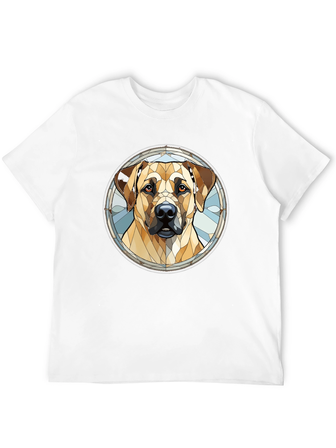 Dog Stained Glass Style Graphic Tee - Black