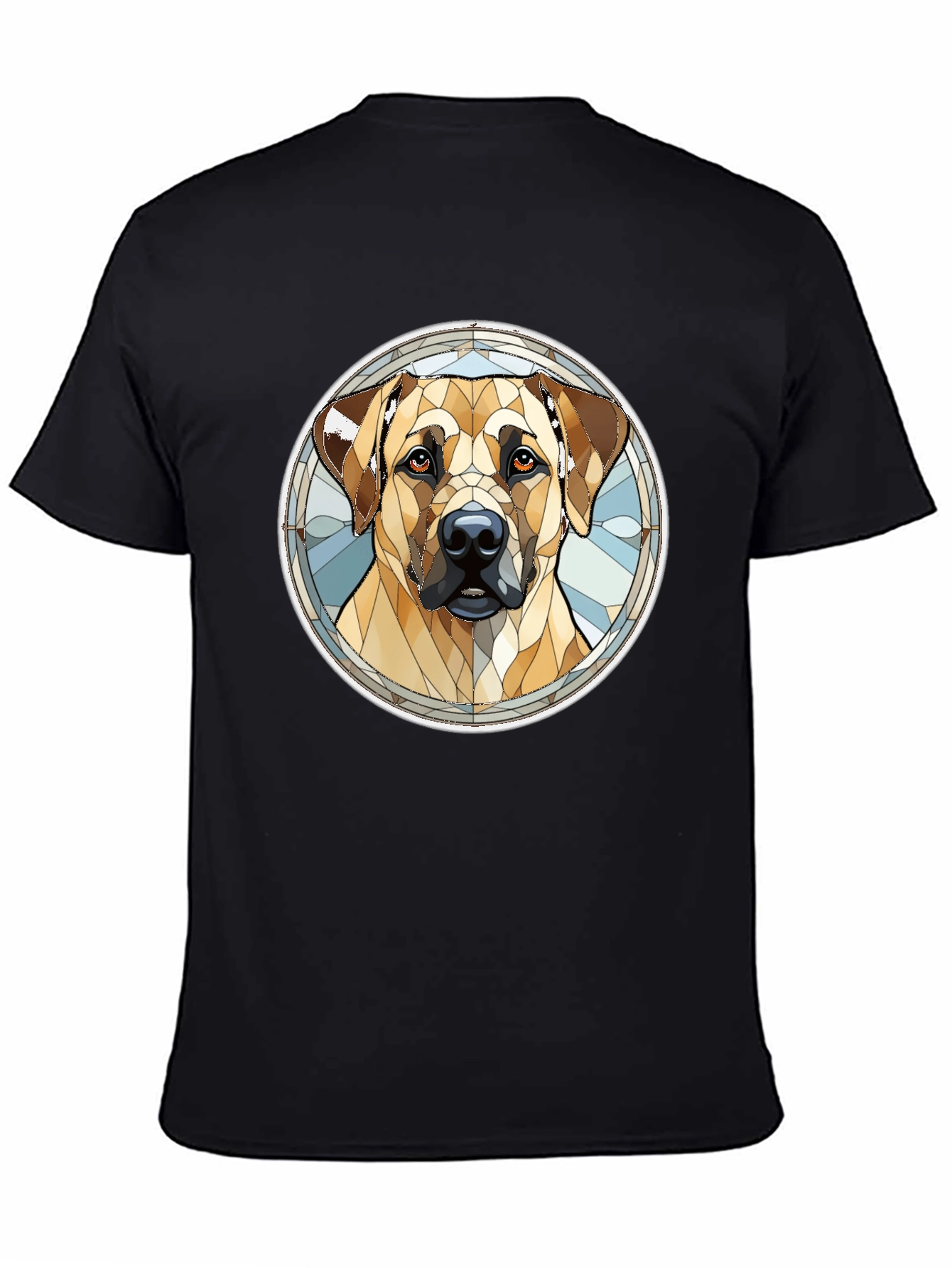 Dog Stained Glass Style Graphic Tee - Black