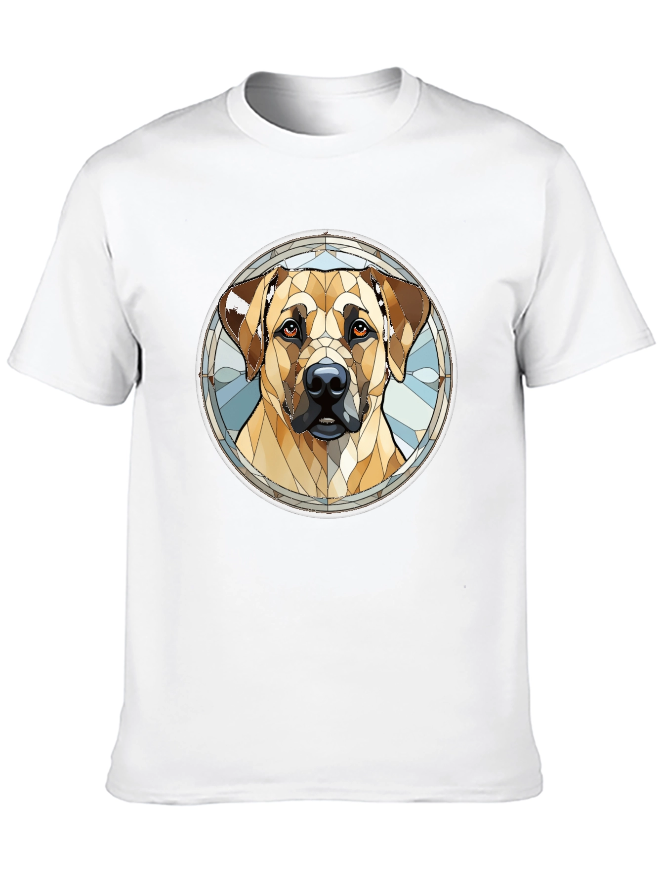 Dog Stained Glass Style Graphic Tee - Black
