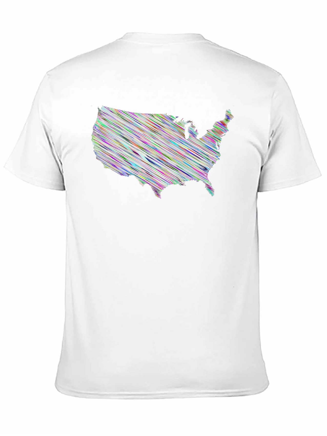 USA Scribble Map Black T-Shirt