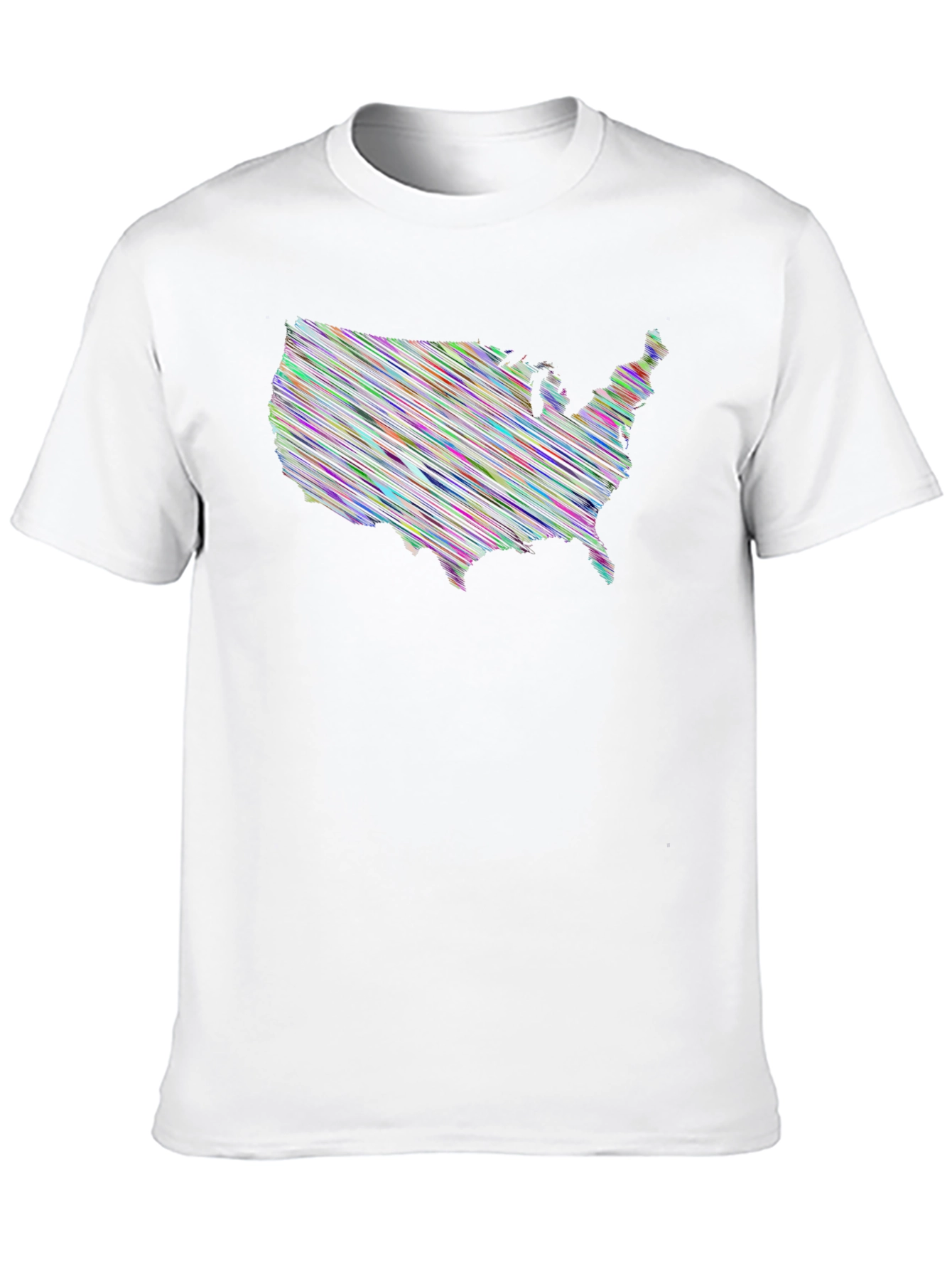 USA Scribble Map Black T-Shirt