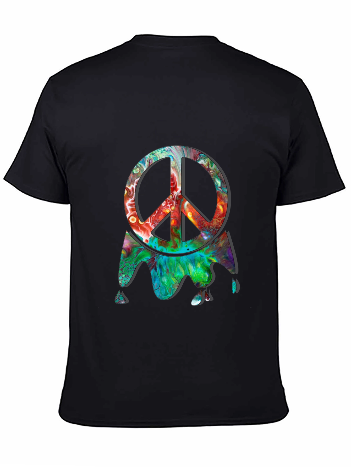 Psychedelic Peace Sign Black Graphic Tee