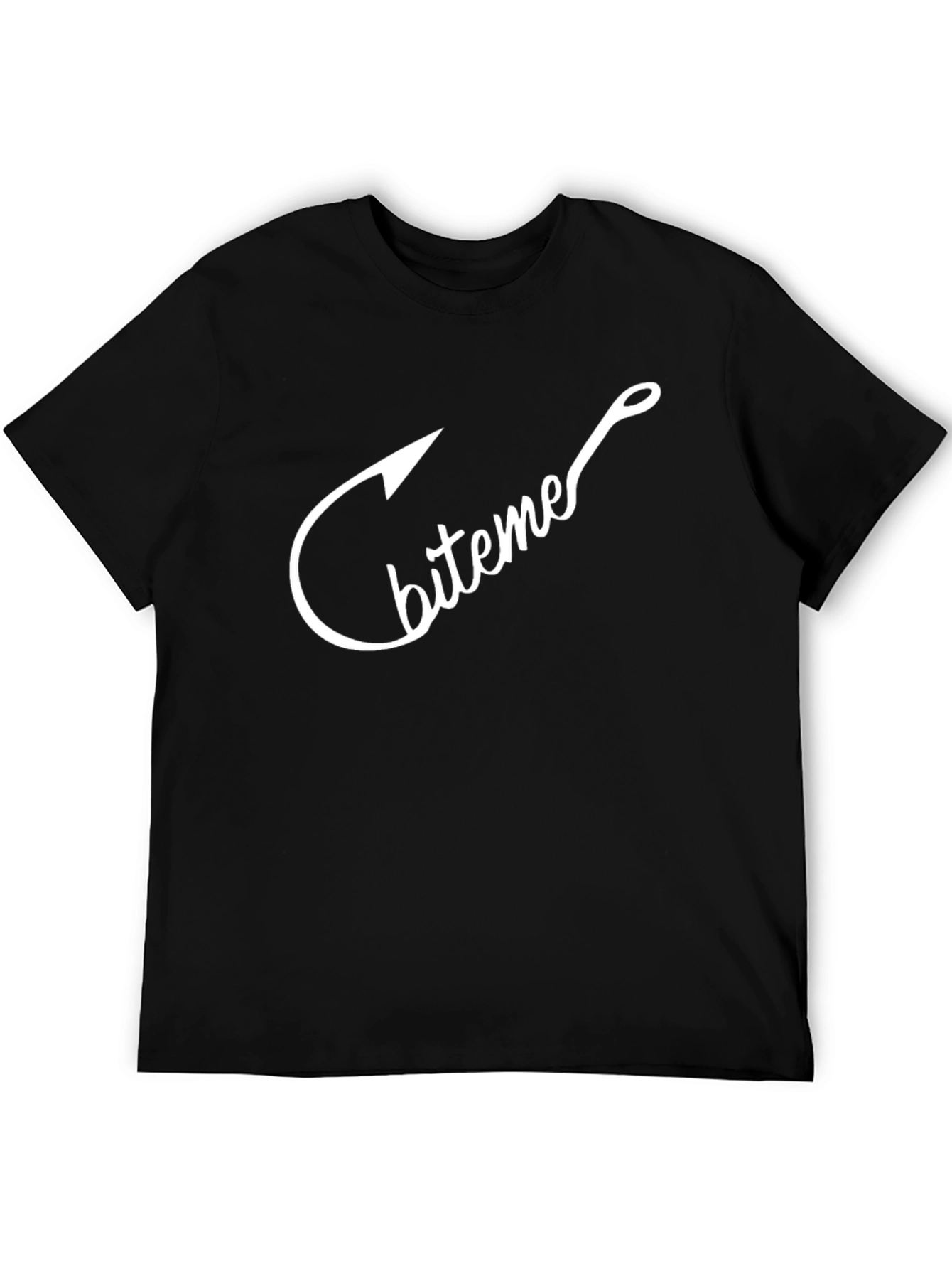 Bite Me Fish Hook Graphic Tee - Black