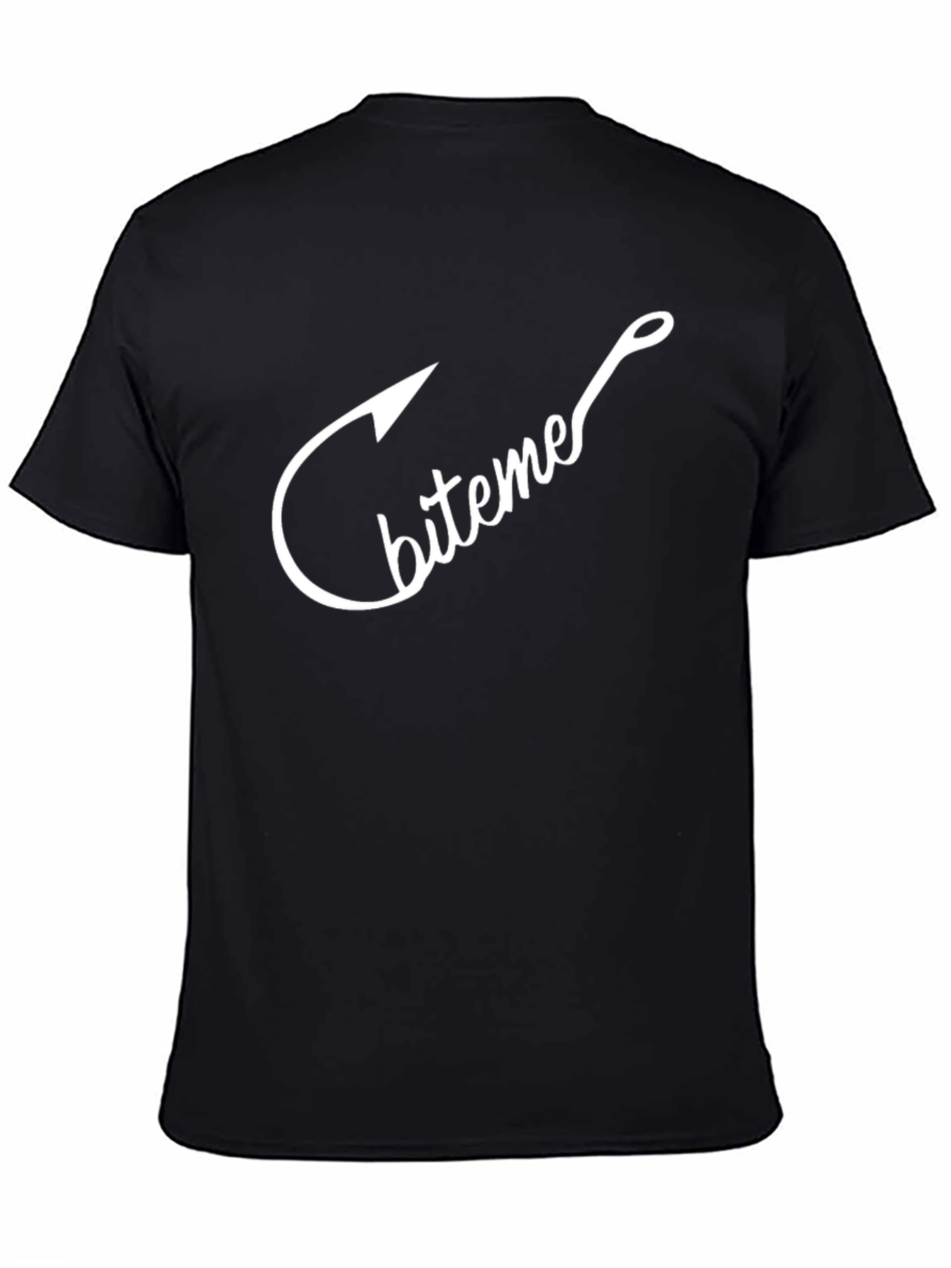 Bite Me Fish Hook Graphic Tee - Black
