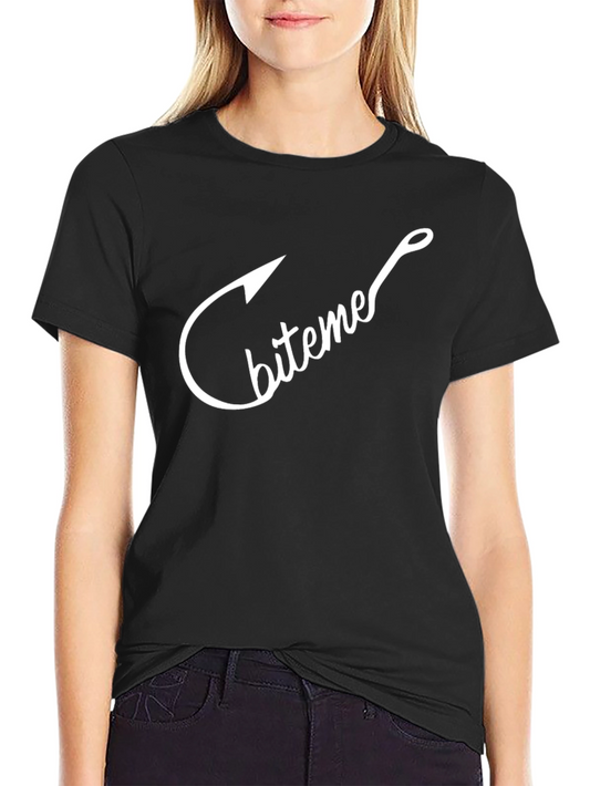 Bite Me Fish Hook Graphic Tee - Black