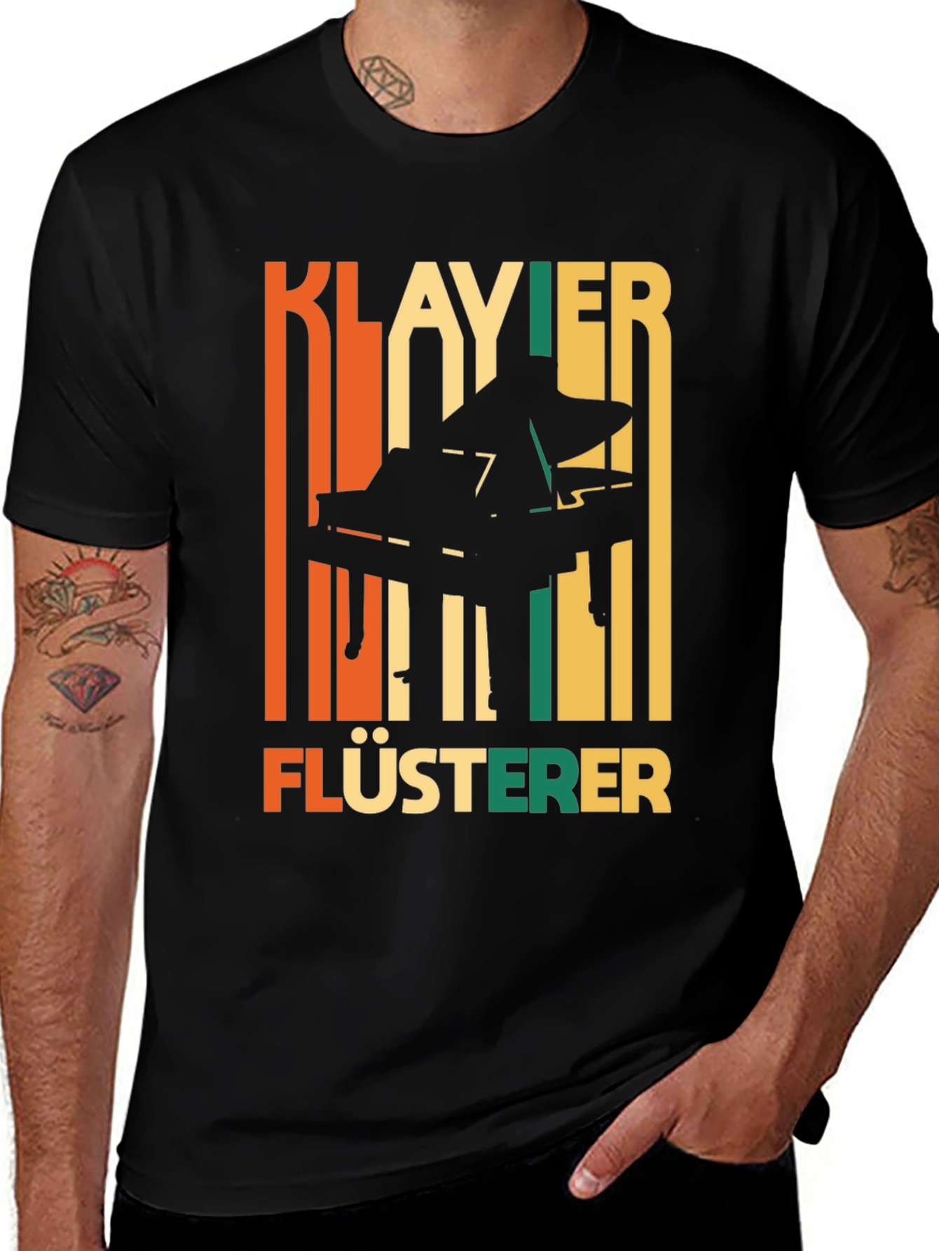 Klavier Flusterer Piano T-Shirt - Retro Style Musician Tee