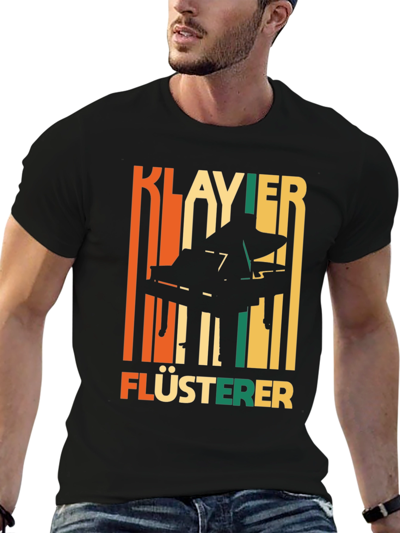 Klavier Flusterer Piano T-Shirt - Retro Style Musician Tee