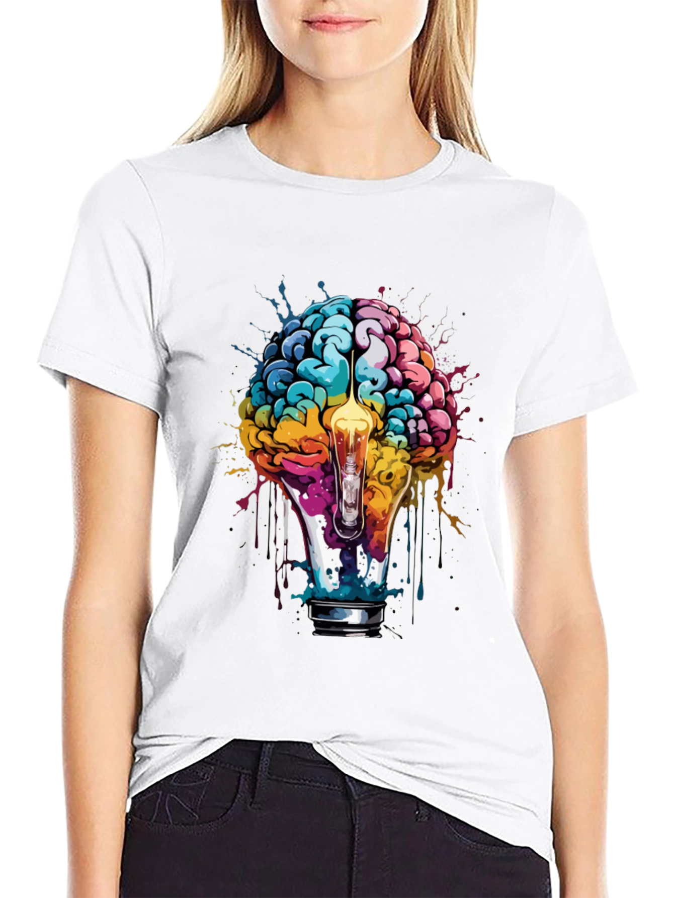 Creative Mind T-Shirt - Brain Lightbulb Design