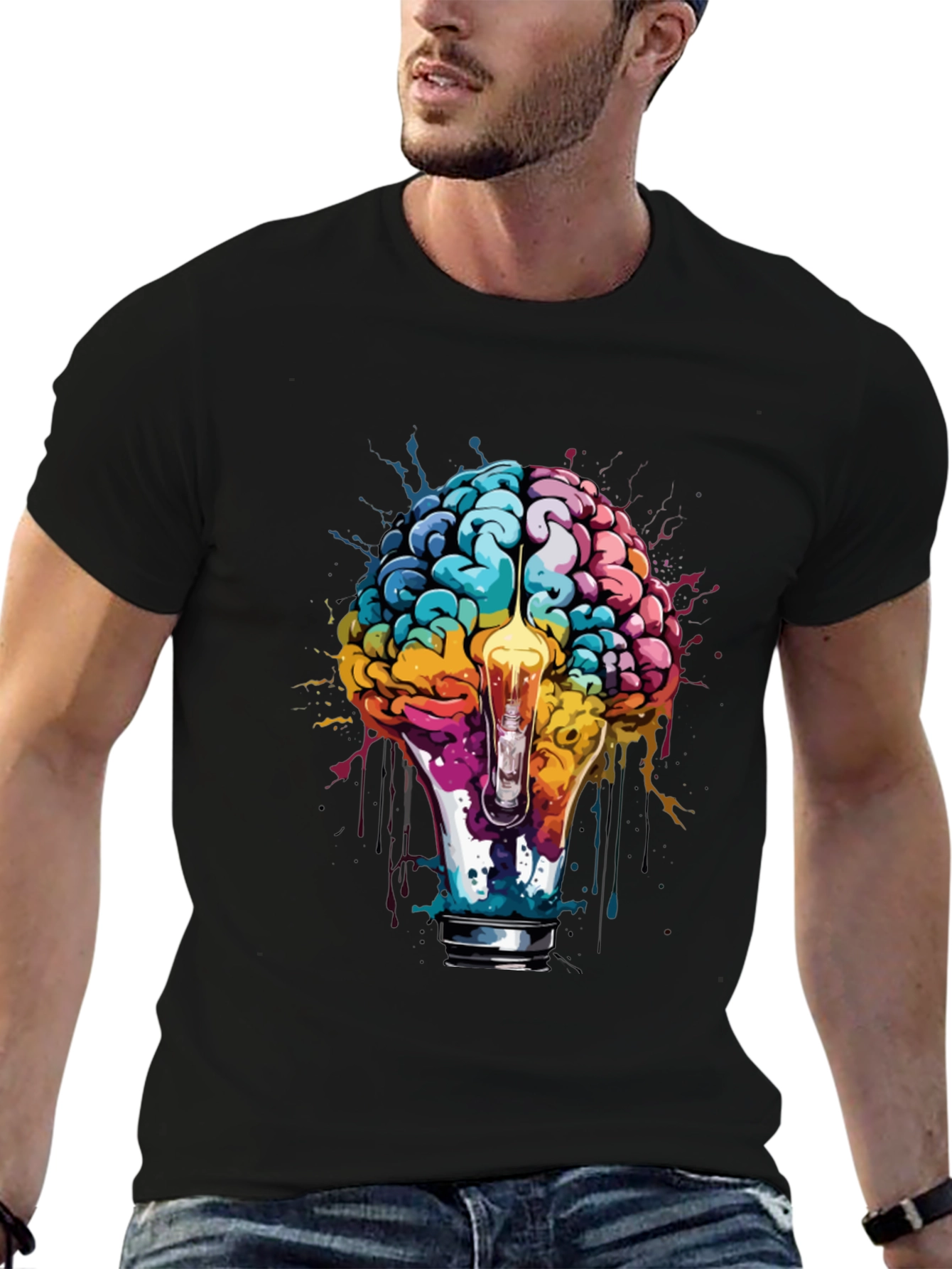 Creative Mind T-Shirt - Brain Lightbulb Design