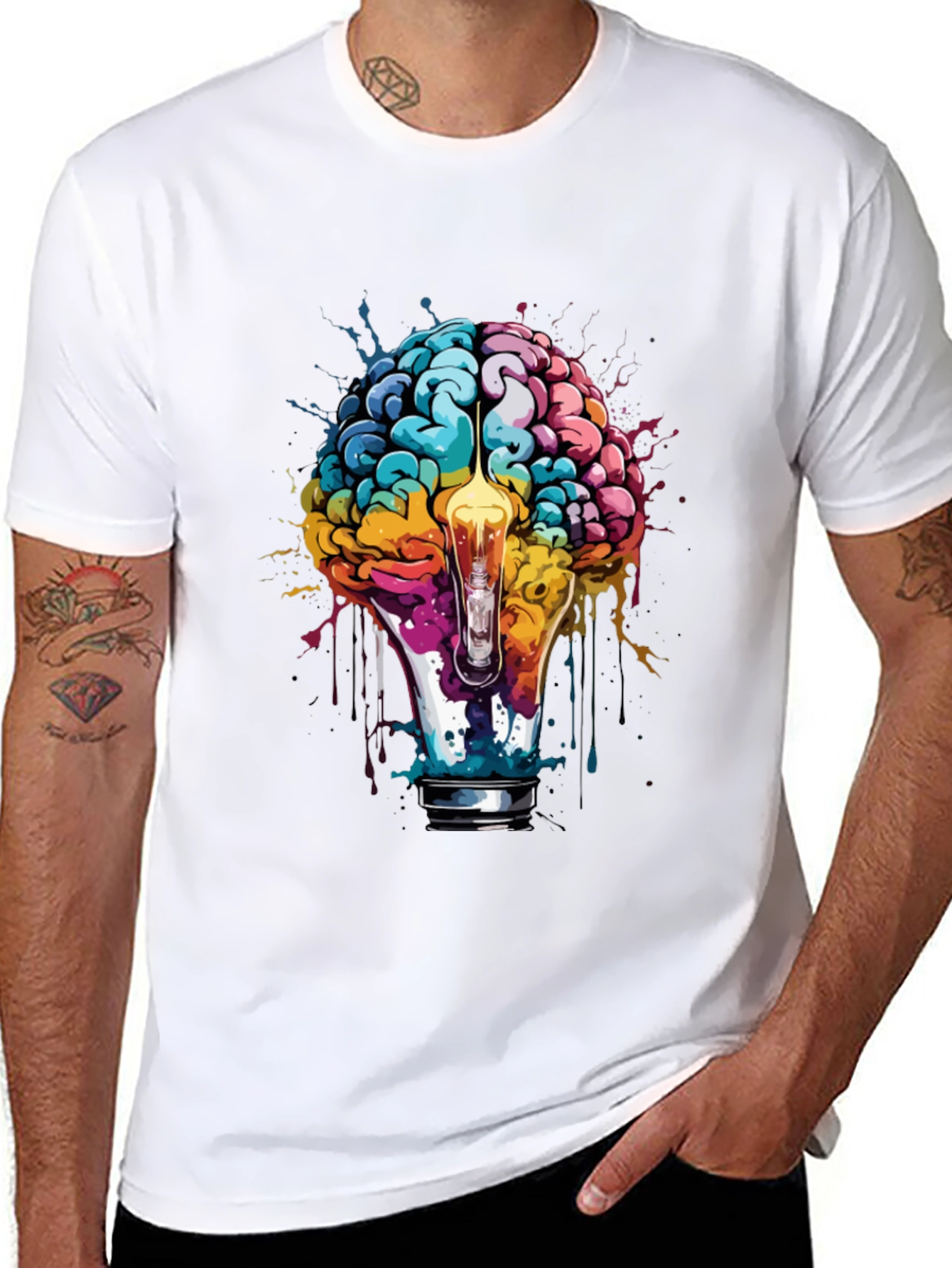 Creative Mind T-Shirt - Brain Lightbulb Design