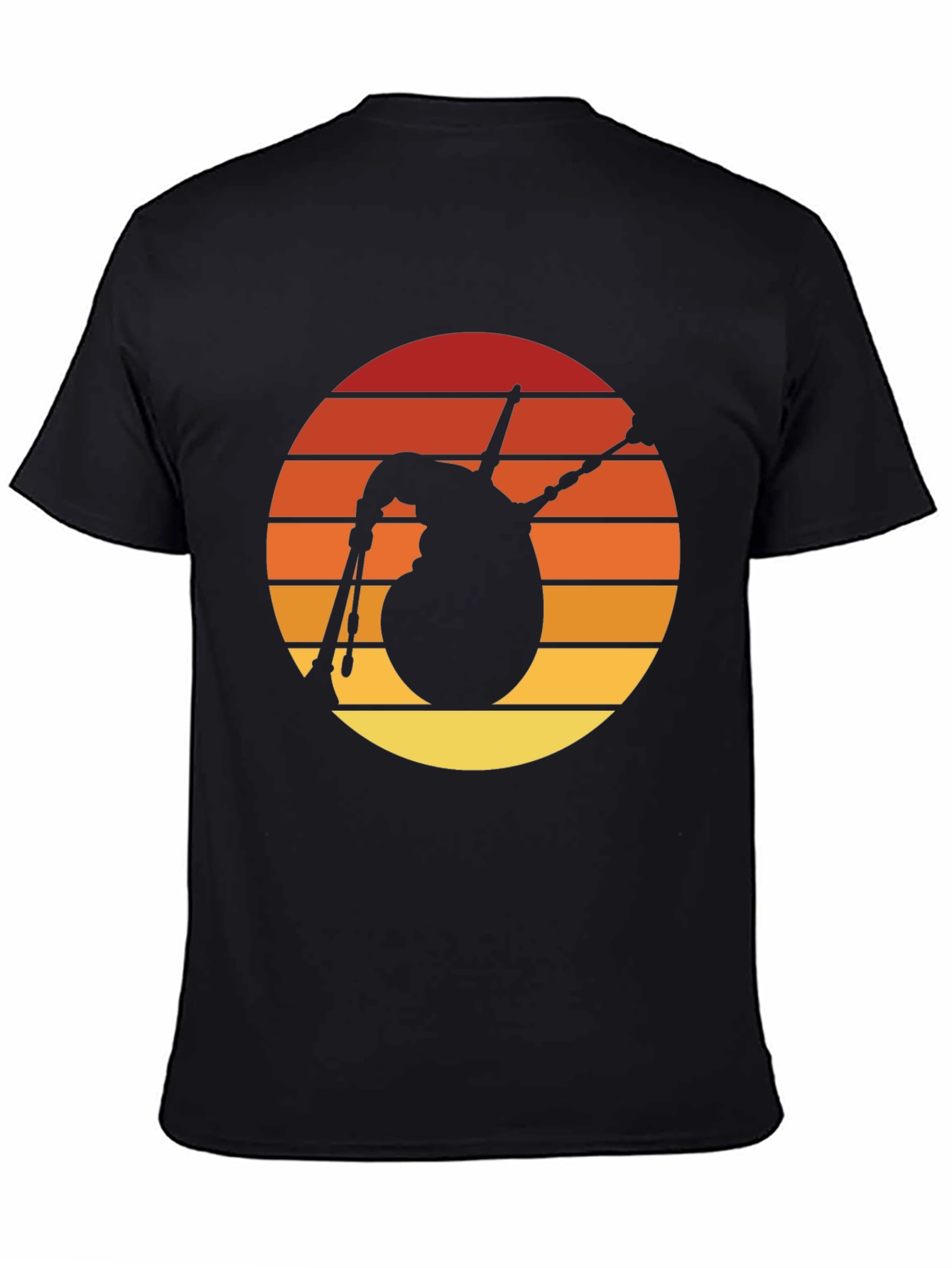 Bagpipes Sunset T-Shirt - Retro Scottish Music Tee