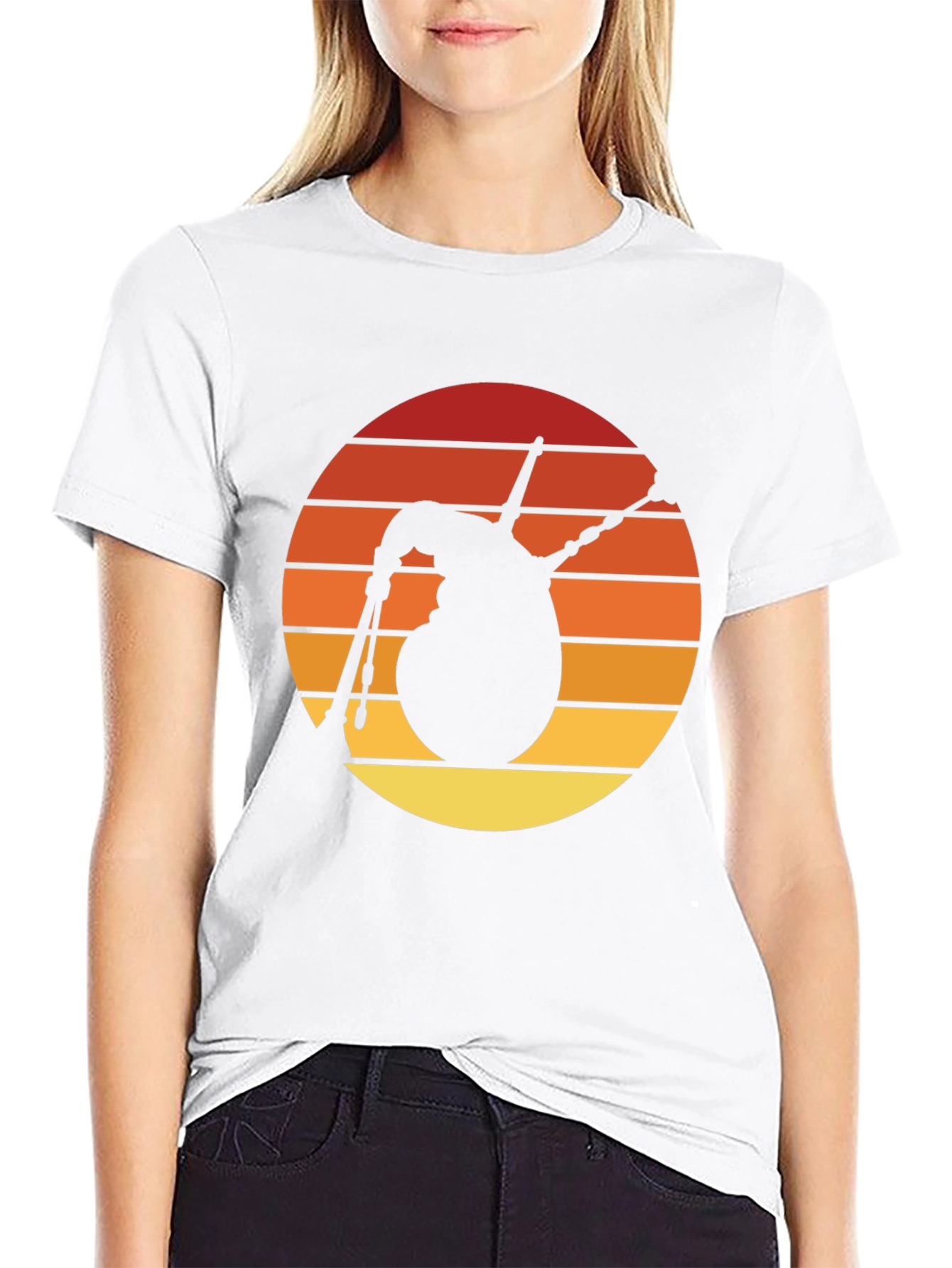 Bagpipes Sunset T-Shirt - Retro Scottish Music Tee
