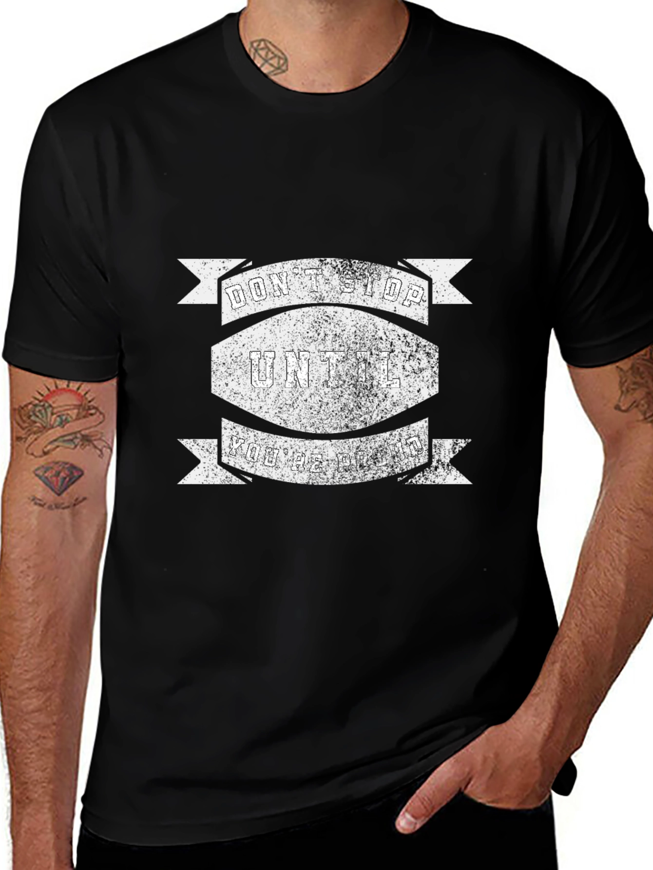 Motivational Dont Stop Black T-Shirt