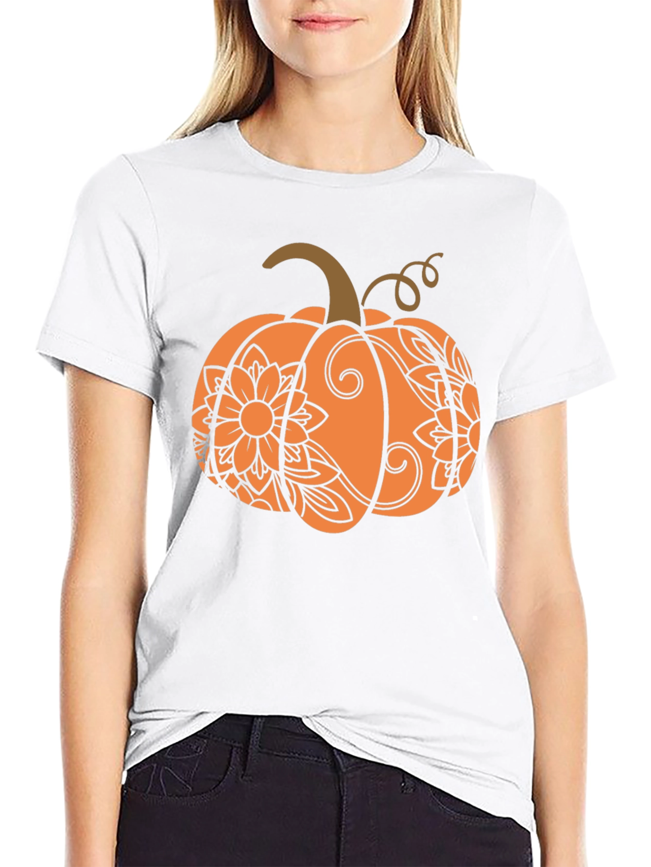 Festive Fall Pumpkin T-Shirt - Autumn Design