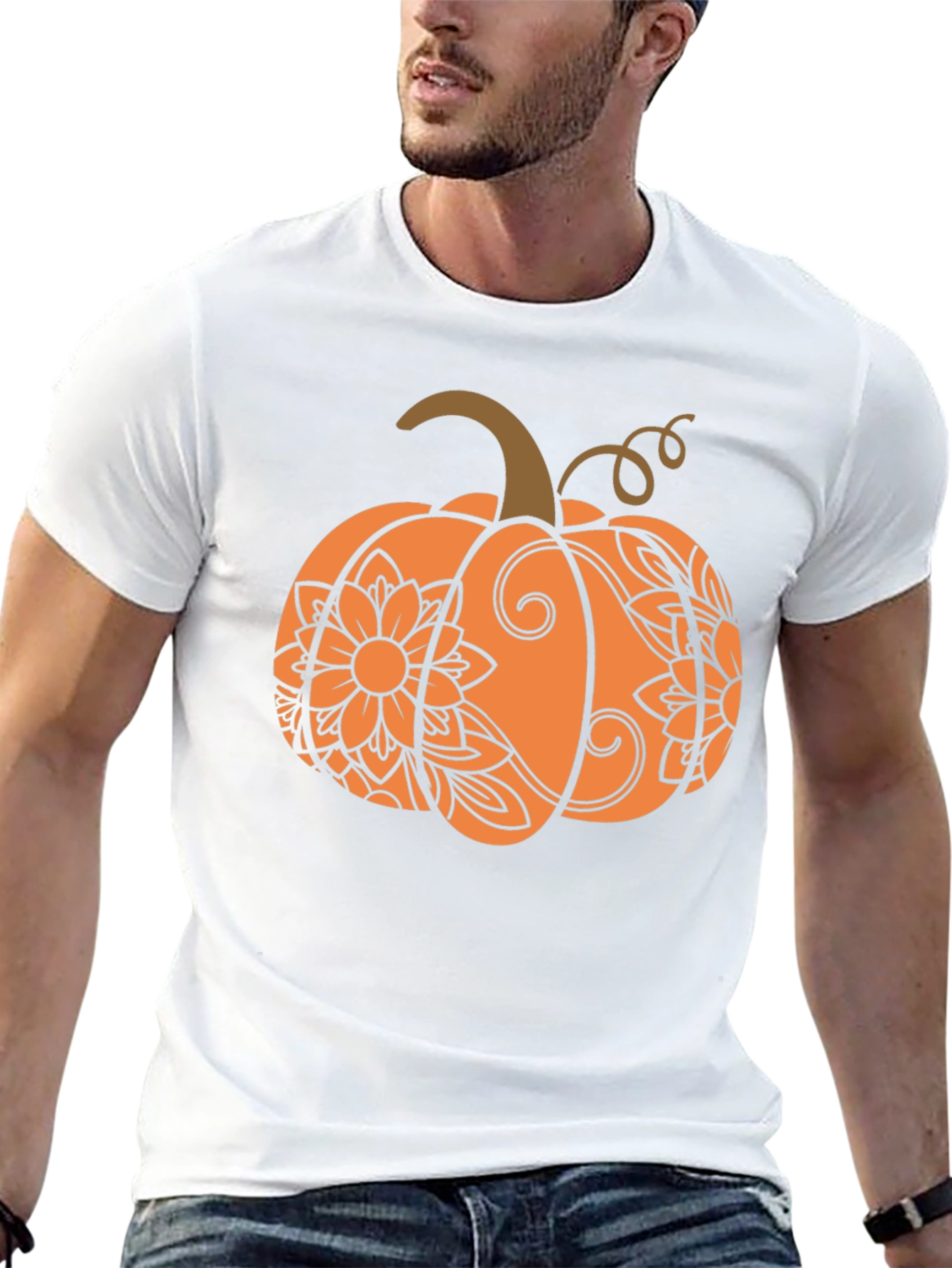 Festive Fall Pumpkin T-Shirt - Autumn Design