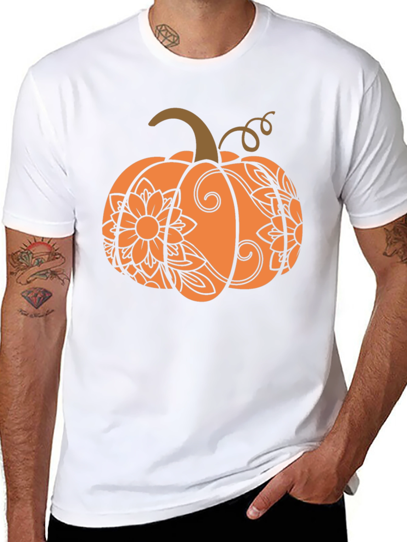 Festive Fall Pumpkin T-Shirt - Autumn Design