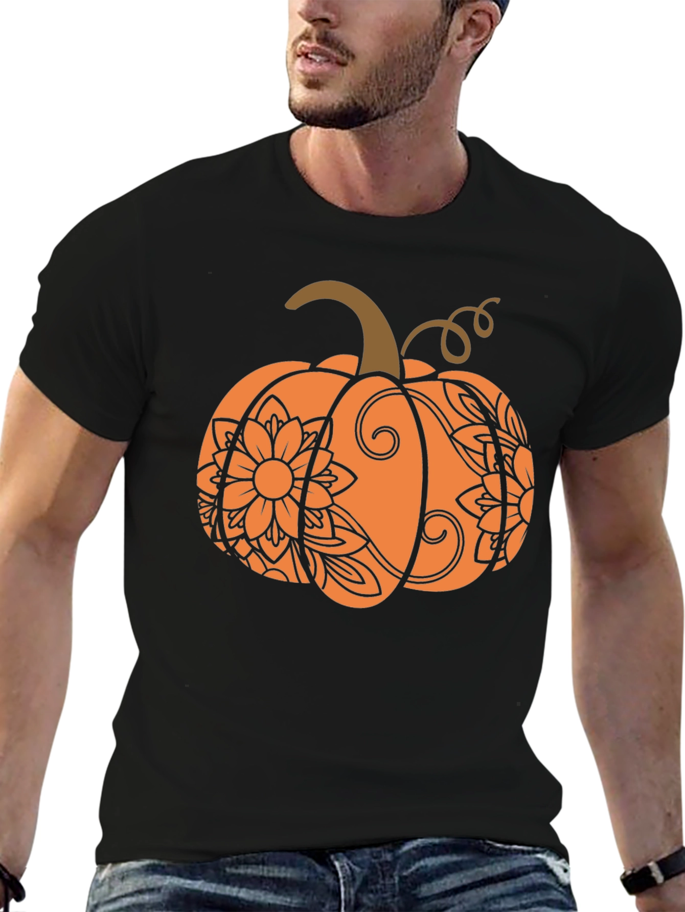 Festive Fall Pumpkin T-Shirt - Autumn Design