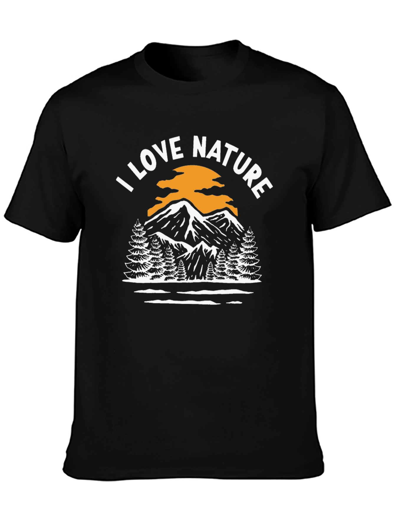 I Love Nature Graphic Tee - Mountain Scene T-Shirt