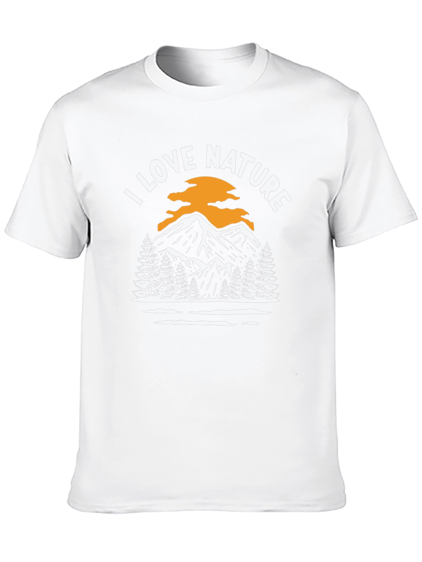 I Love Nature Graphic Tee - Mountain Scene T-Shirt