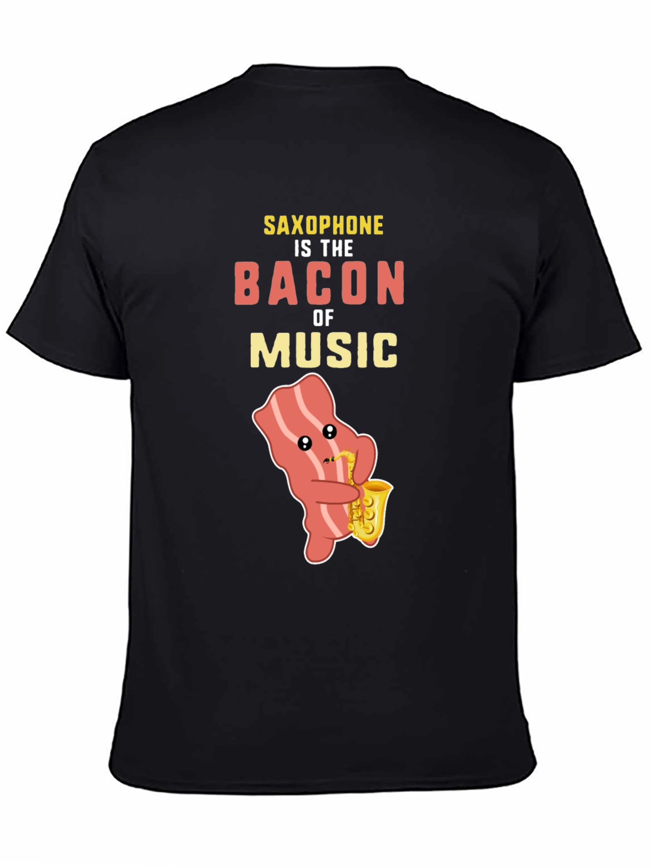 Saxophone Bacon Music T-Shirt Funny Musician Tee