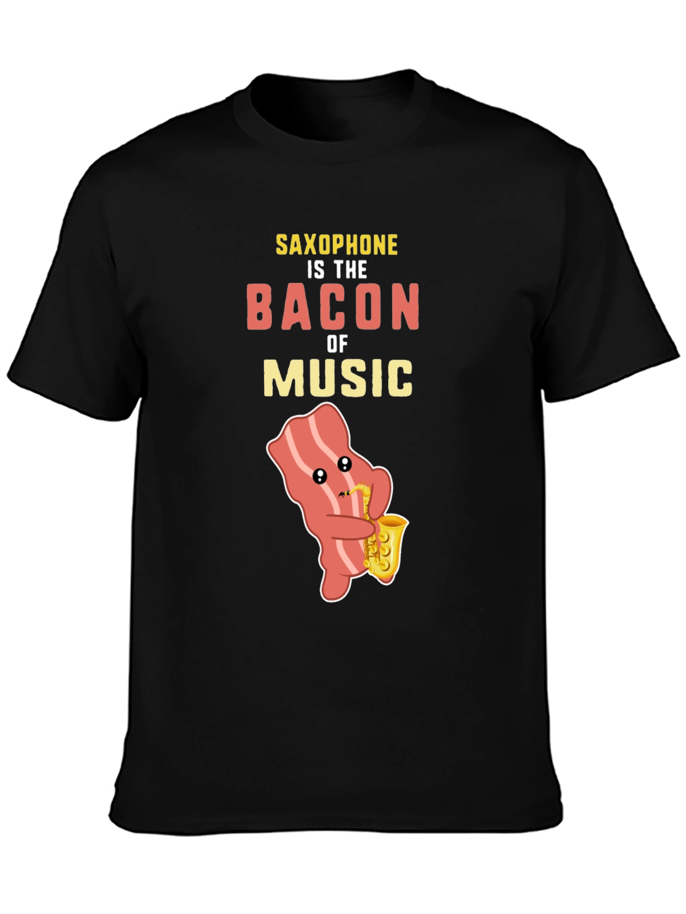 Saxophone Bacon Music T-Shirt Funny Musician Tee