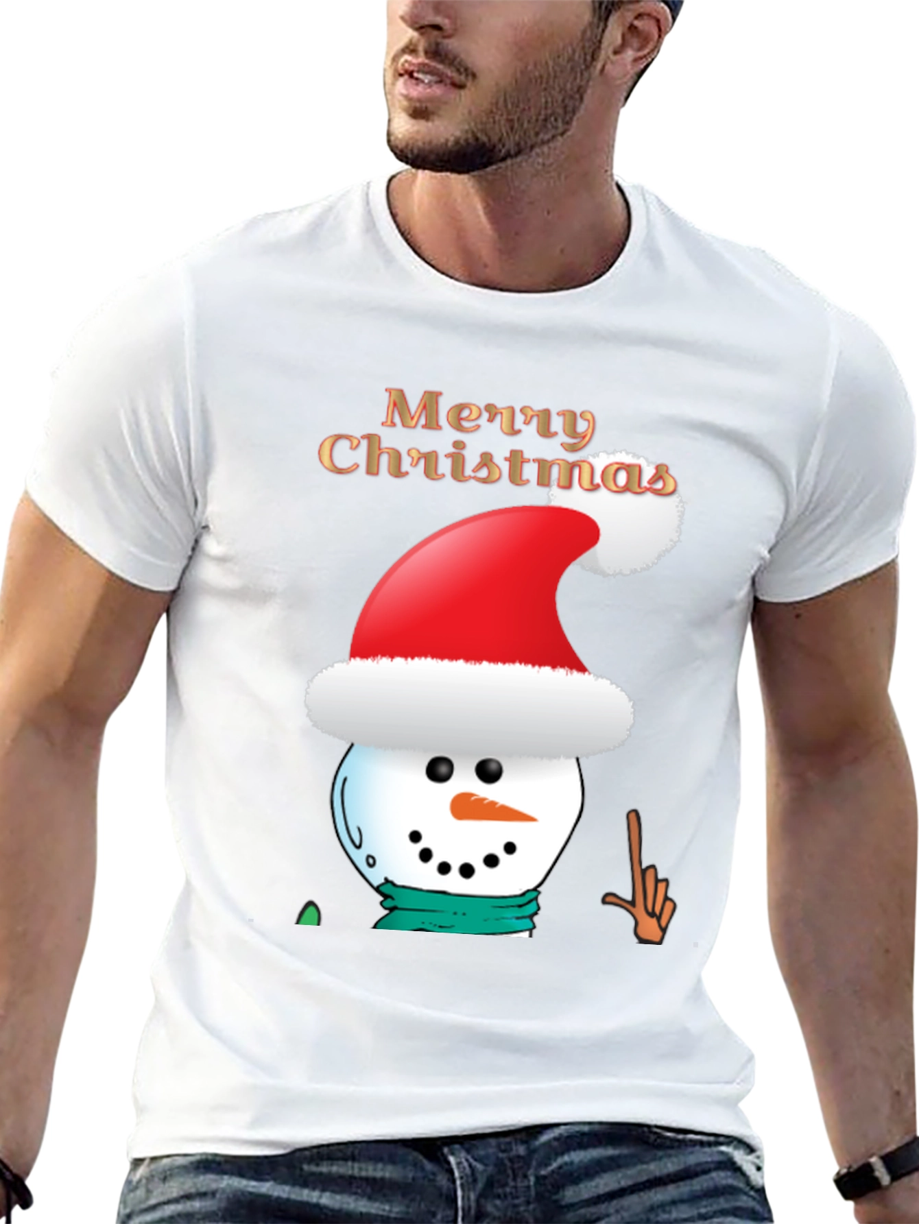 Merry Christmas Snowman T-Shirt - Holiday Tee