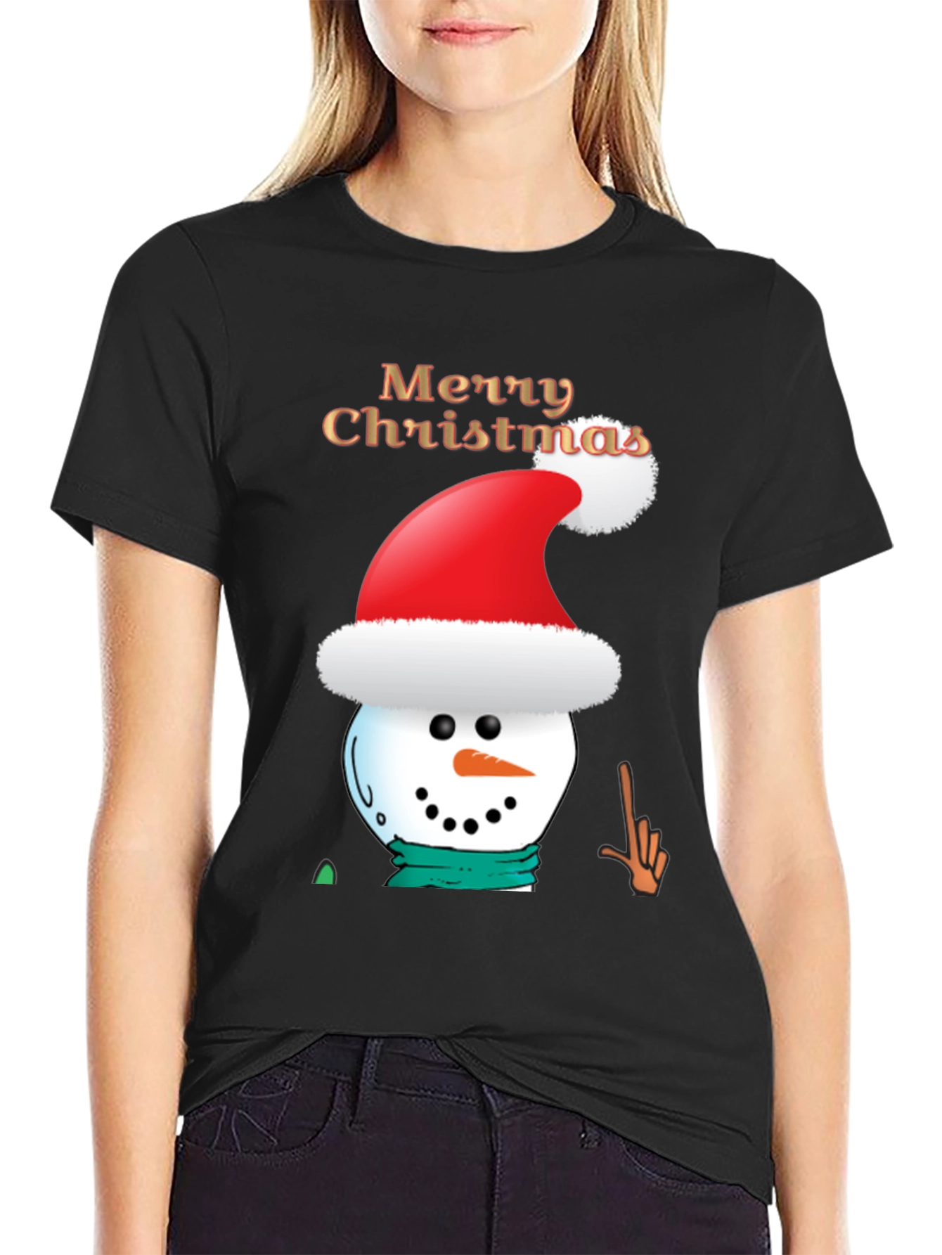 Merry Christmas Snowman T-Shirt - Holiday Tee