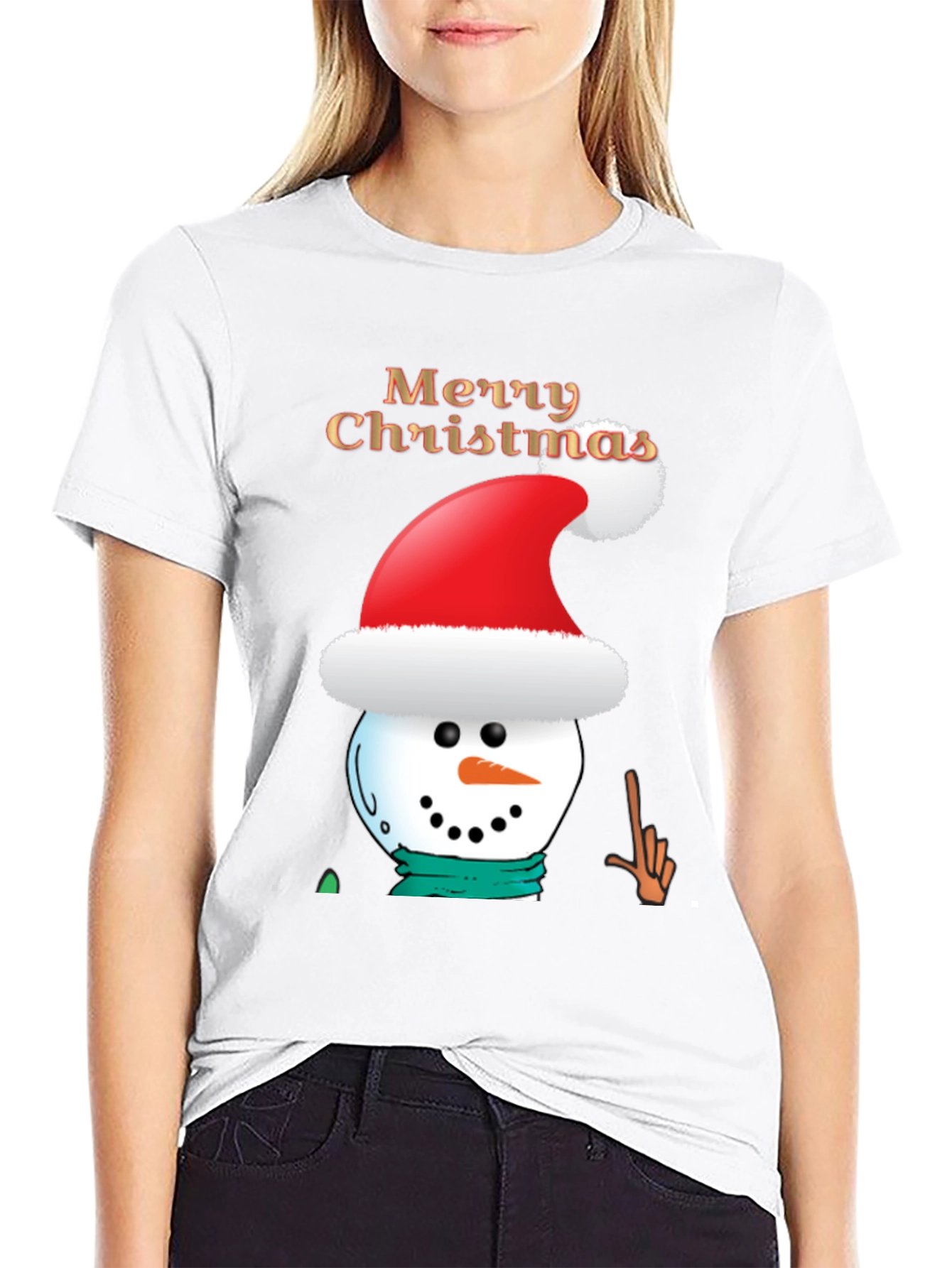 Merry Christmas Snowman T-Shirt - Holiday Tee