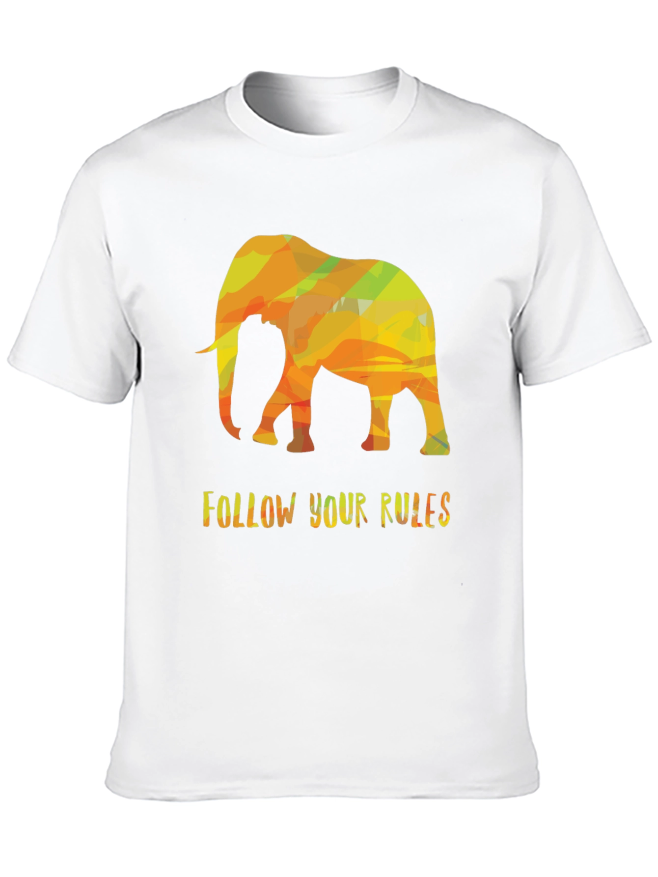 Elephant Geometric Graphic Black T-Shirt