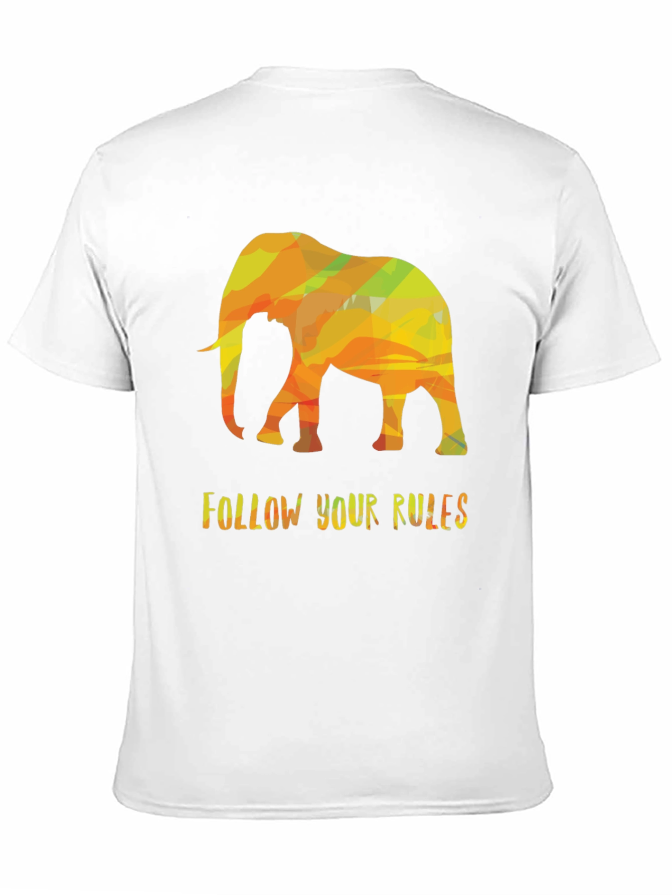 Elephant Geometric Graphic Black T-Shirt