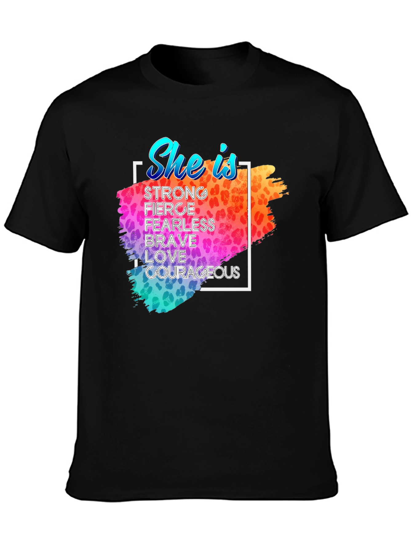She Is Leopard Print Graphic T-Shirt
