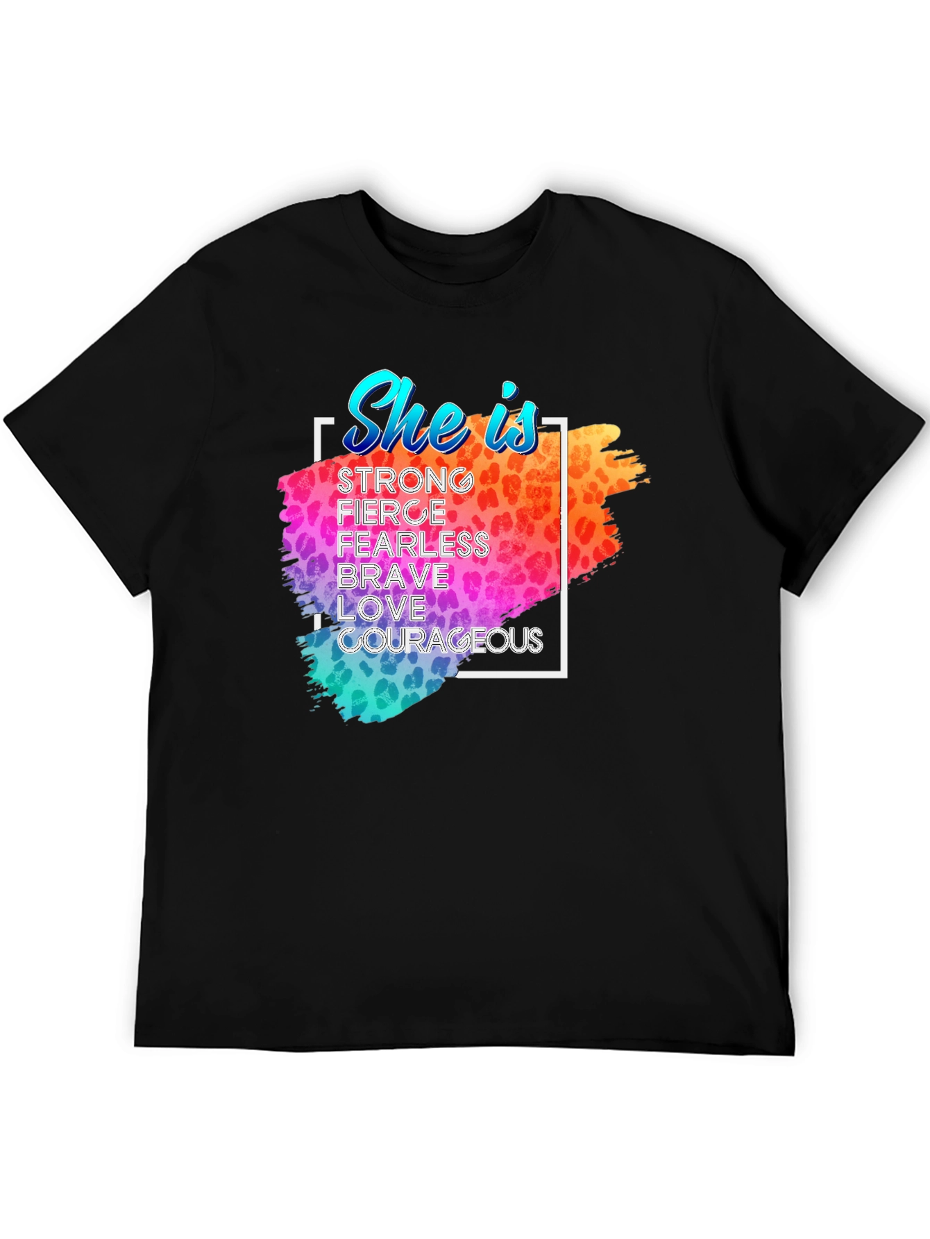 She Is Leopard Print Graphic T-Shirt
