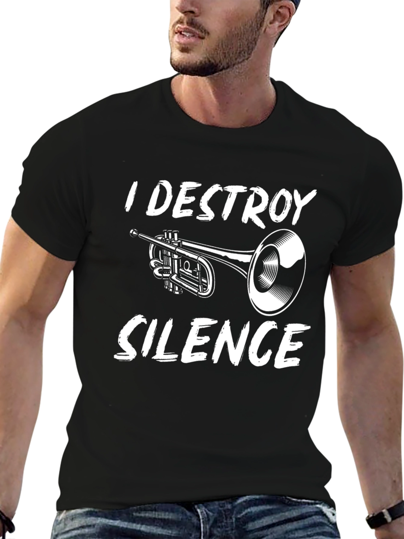 I Destroy Silence Trumpet Graphic Tee