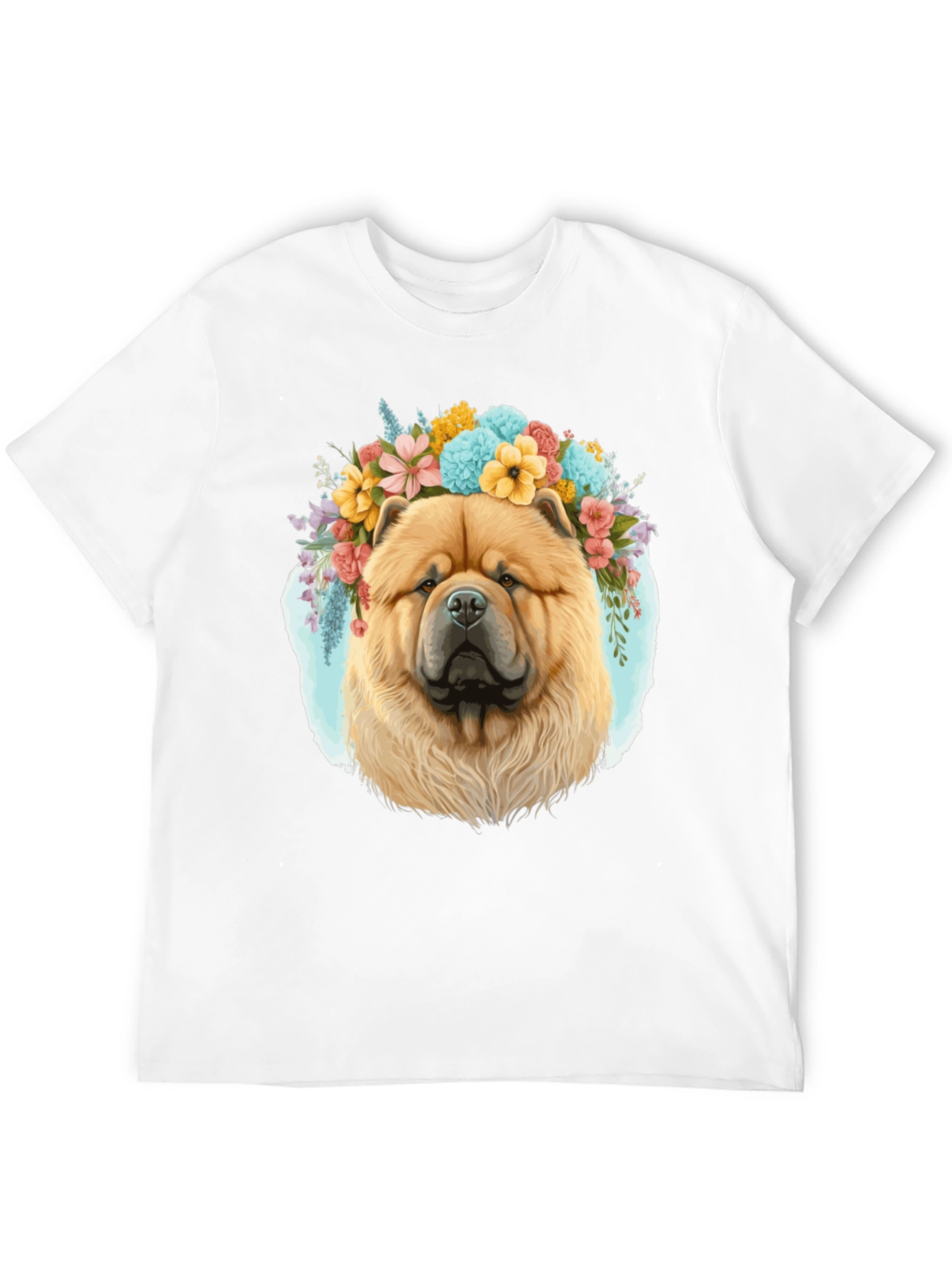 Dog with Flower Crown Mens Graphic Tee