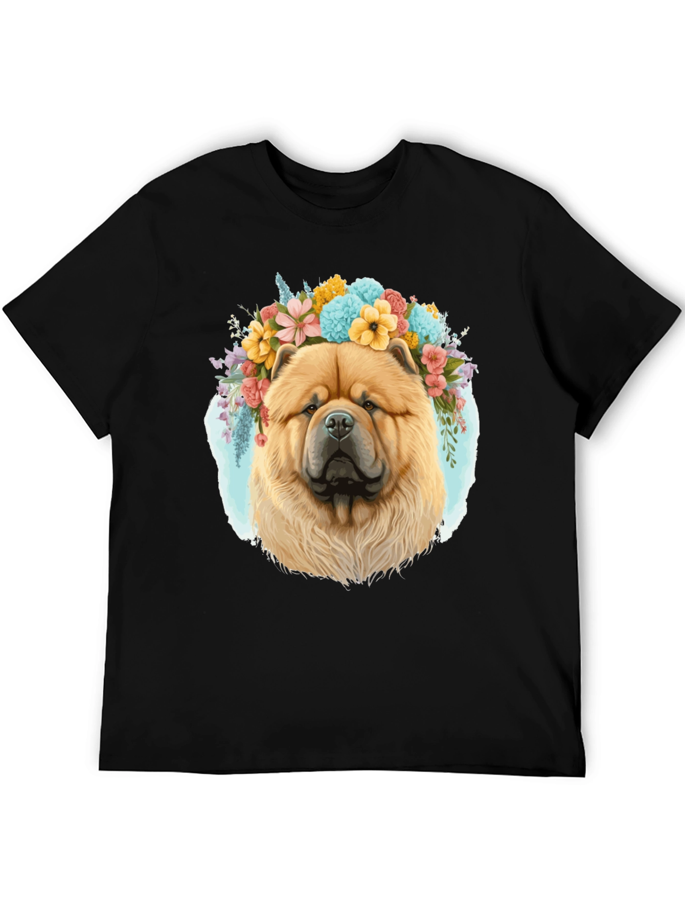 Dog with Flower Crown Mens Graphic Tee