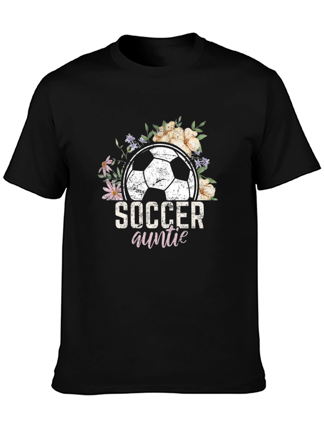 Soccer Auntie Graphic T-Shirt - Black