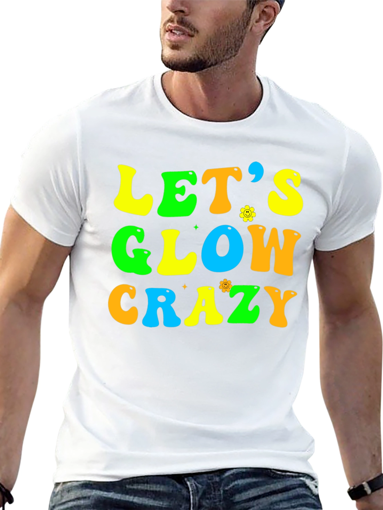 Lets Glow Crazy Black Graphic Tee