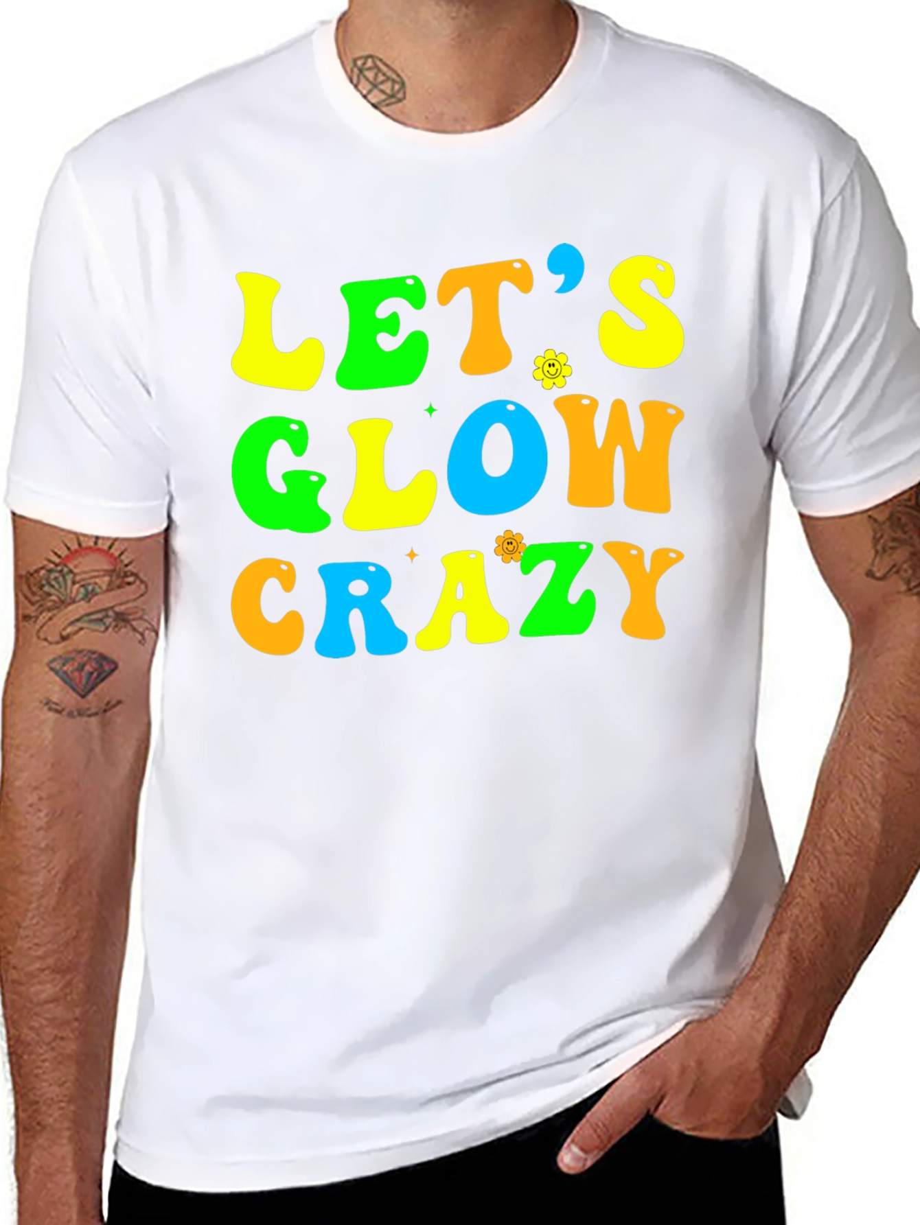 Lets Glow Crazy Black Graphic Tee