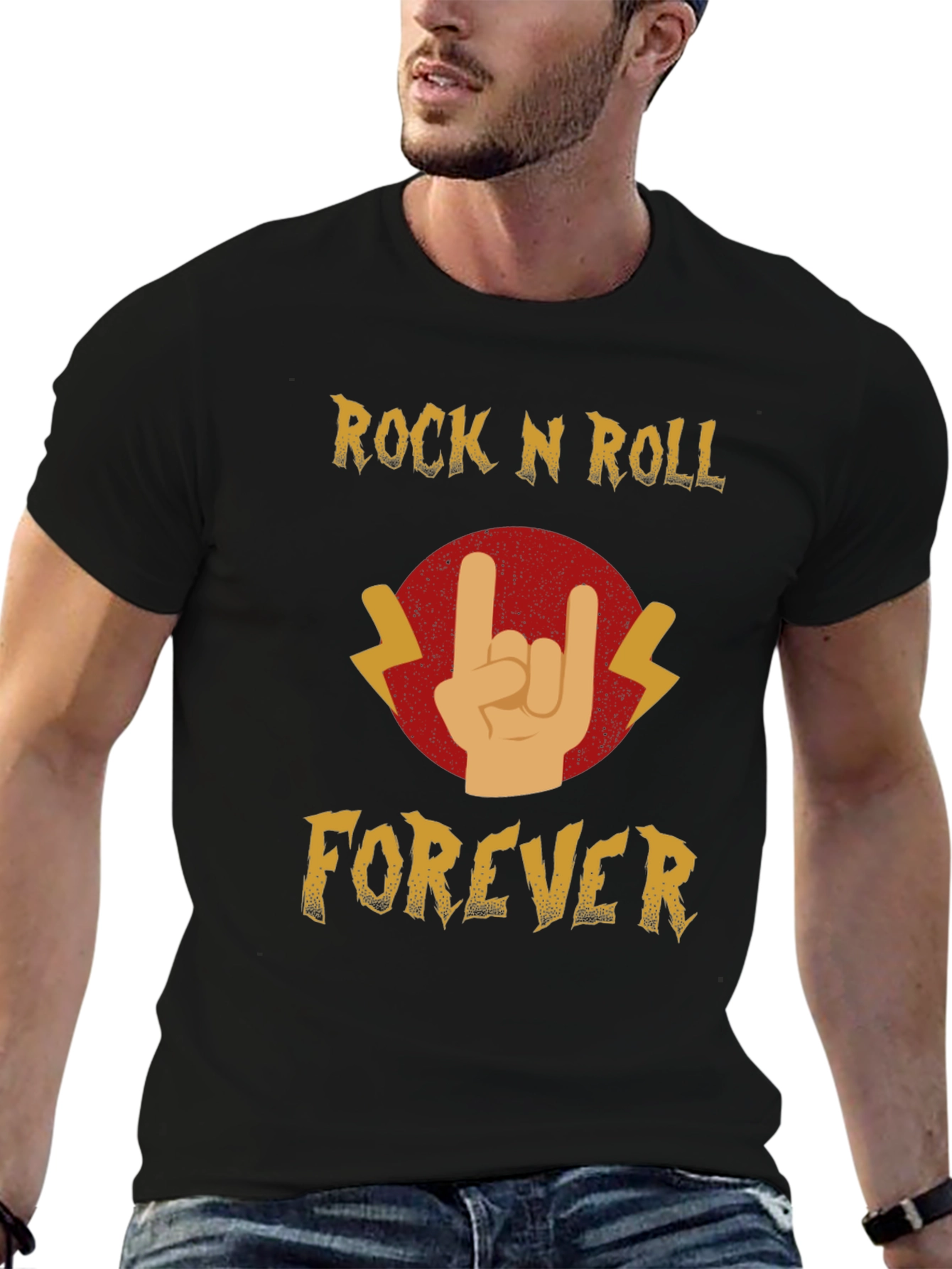 Rock N Roll Forever Black Graphic Tee
