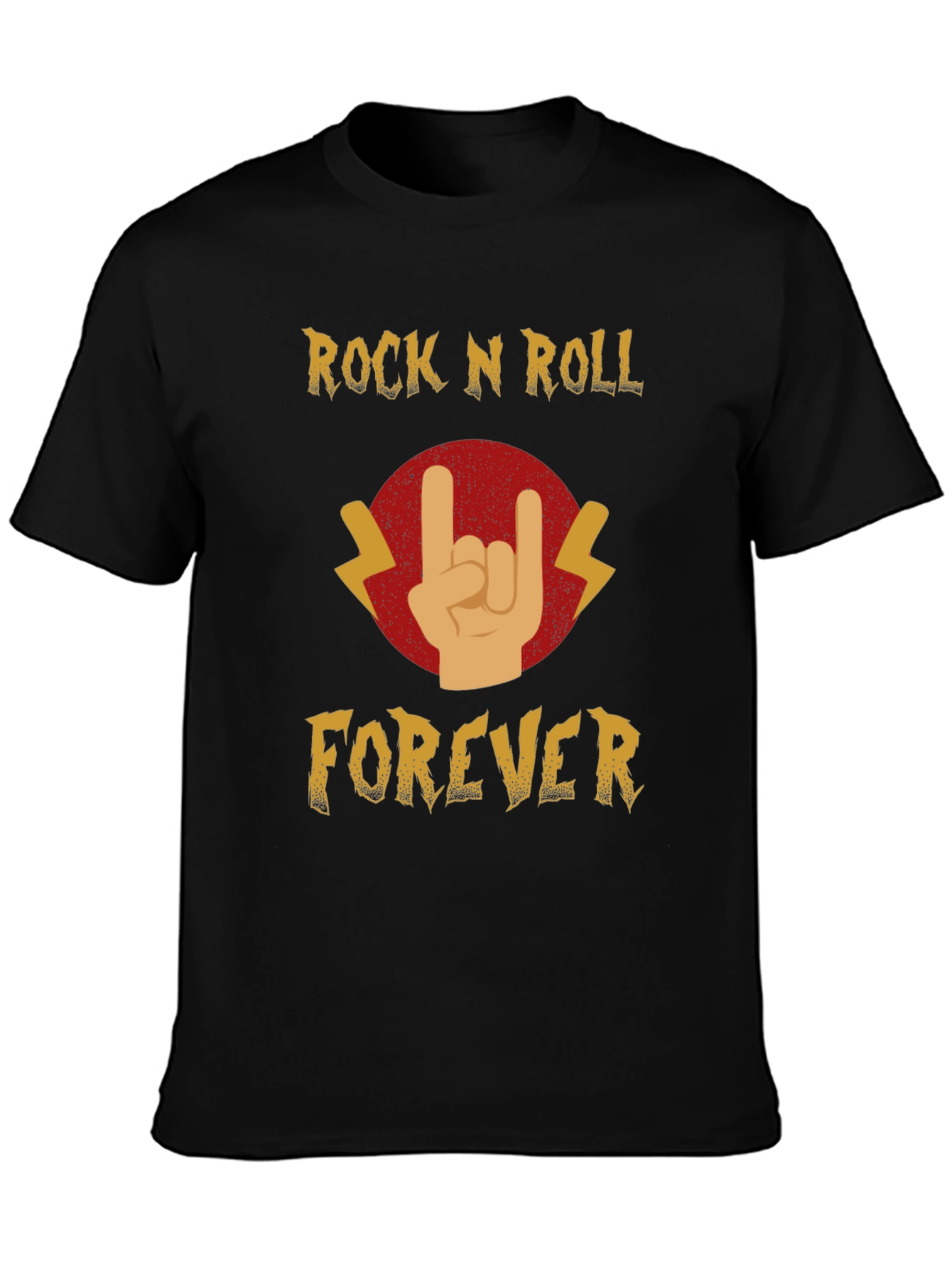 Rock N Roll Forever Black Graphic Tee