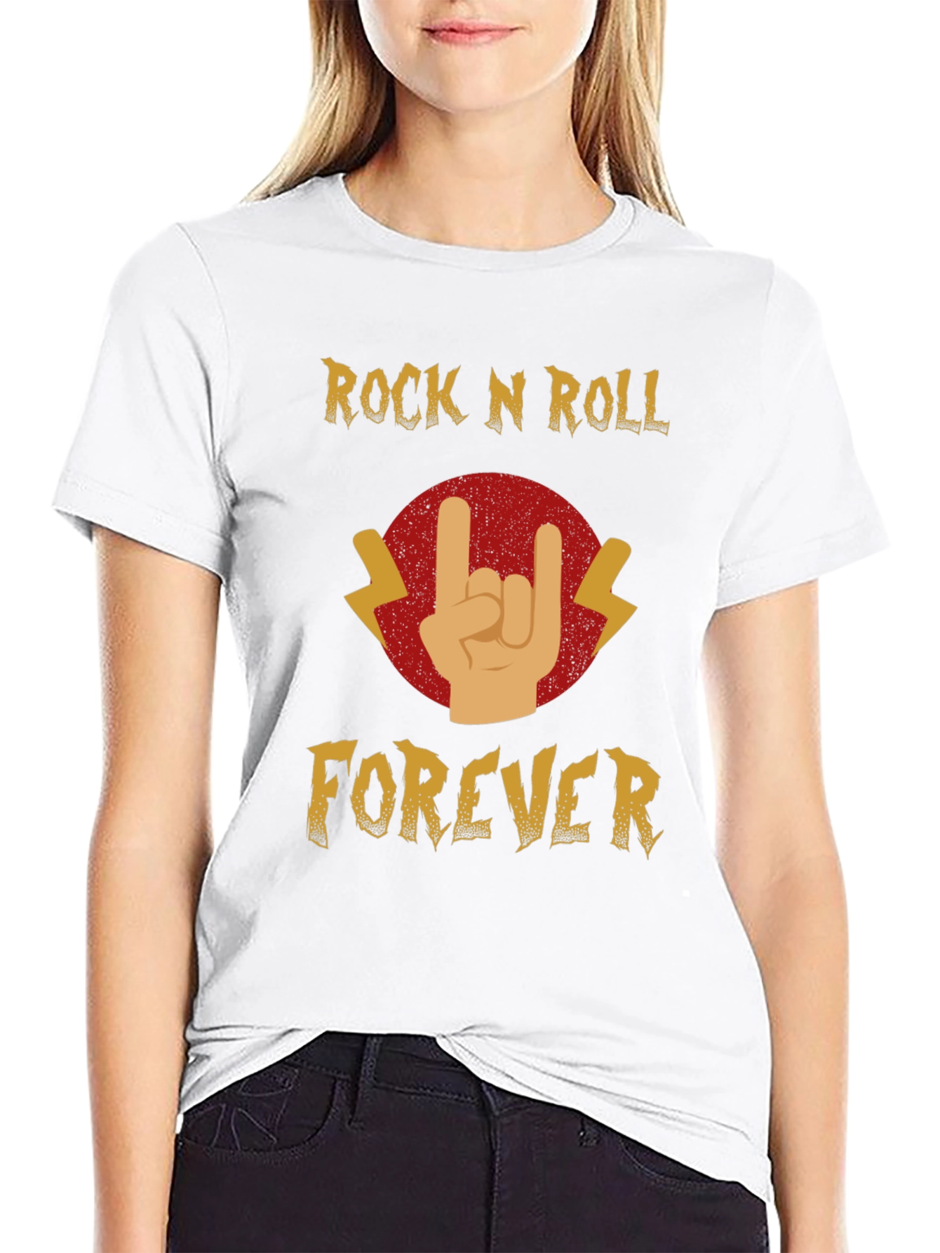 Rock N Roll Forever Black Graphic Tee