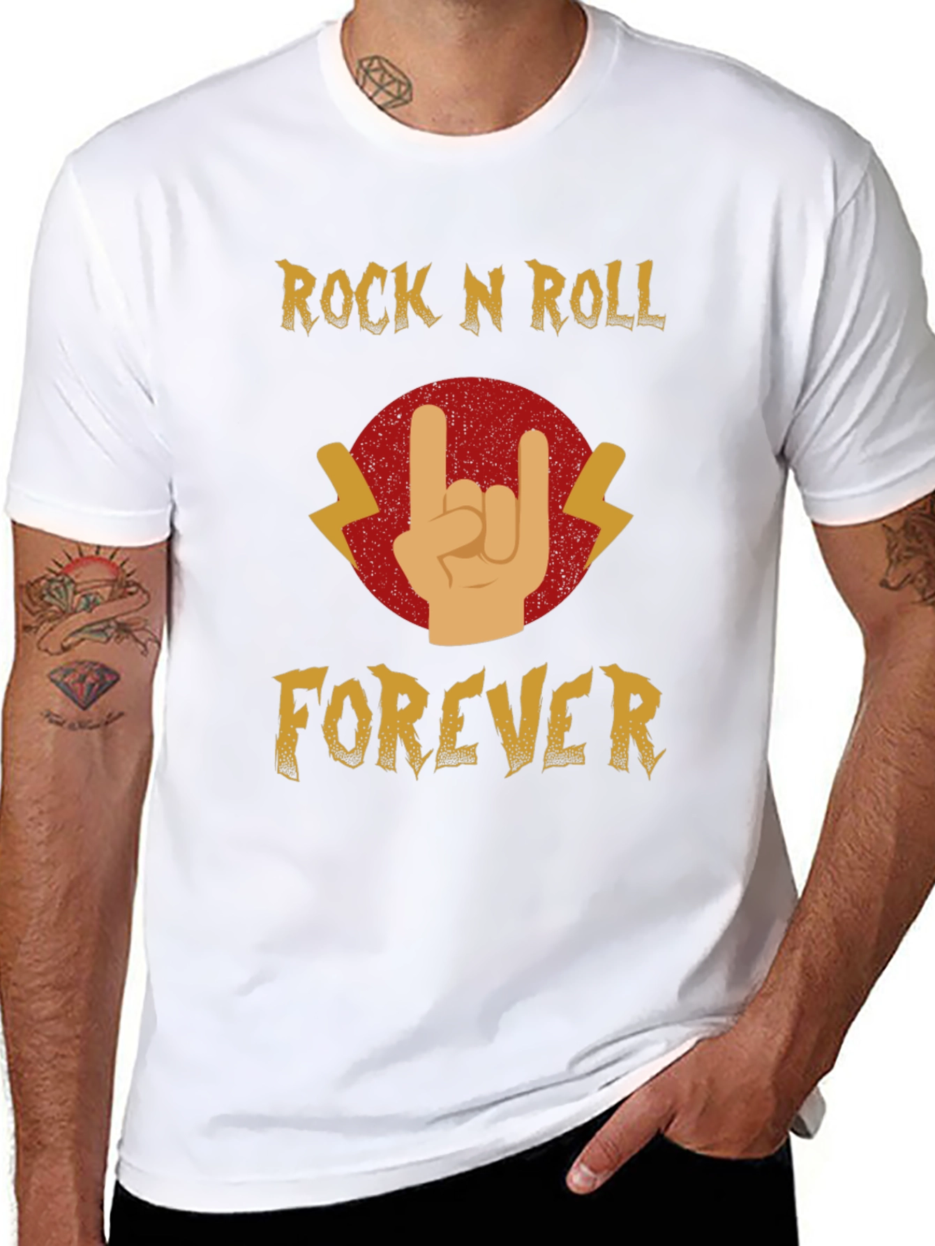 Rock N Roll Forever Black Graphic Tee