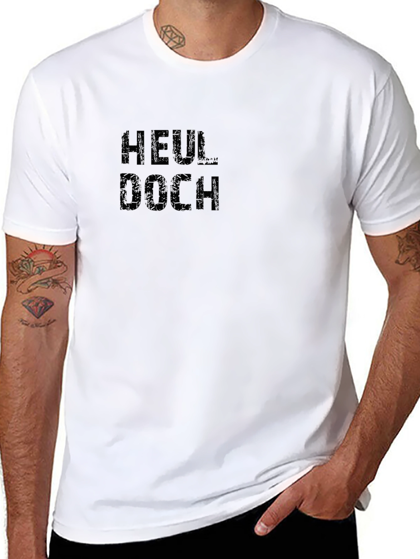 Heul Doch! Mens Black Graphic T-Shirt
