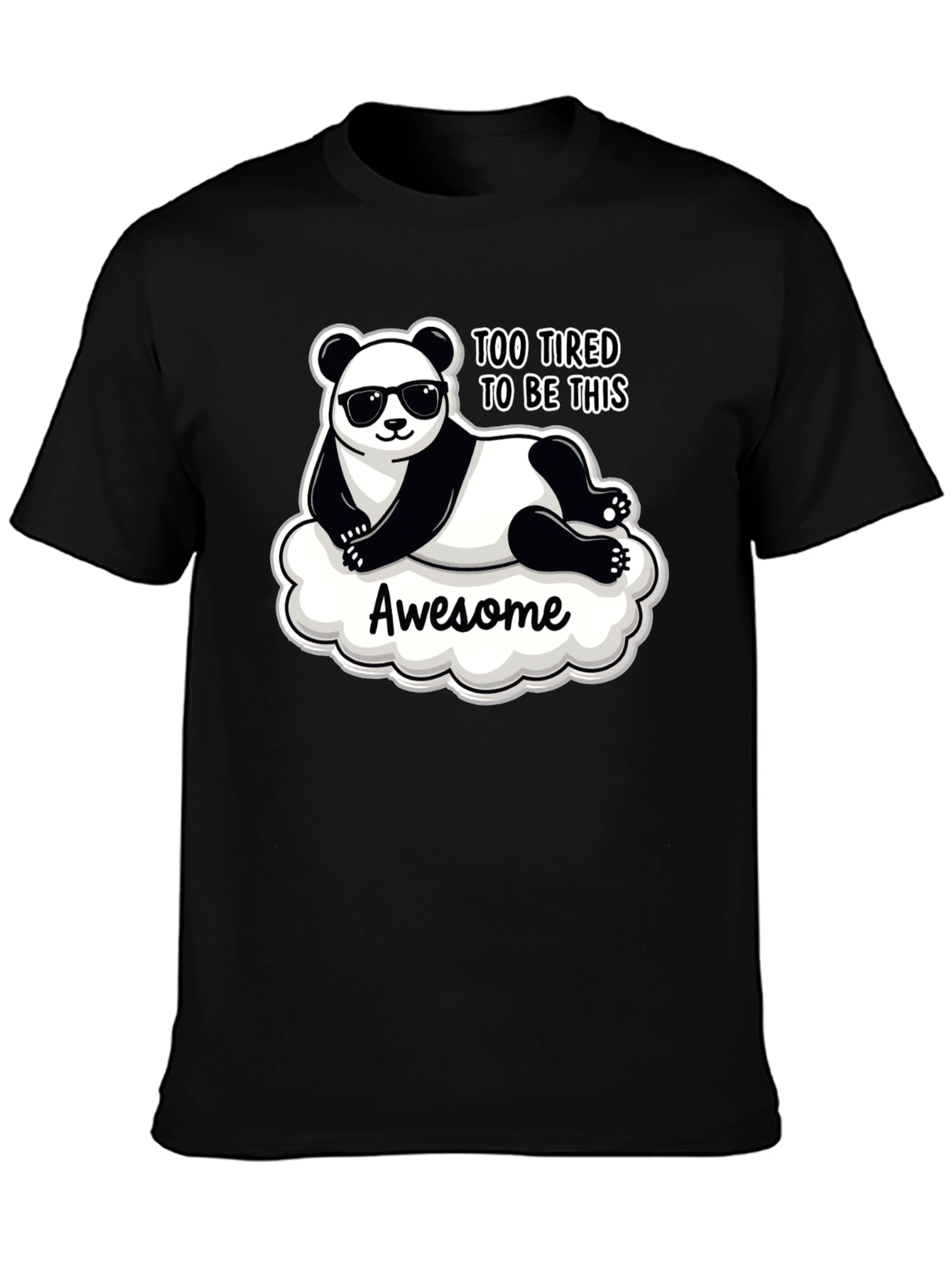 Too Tired Panda Graphic T-Shirt