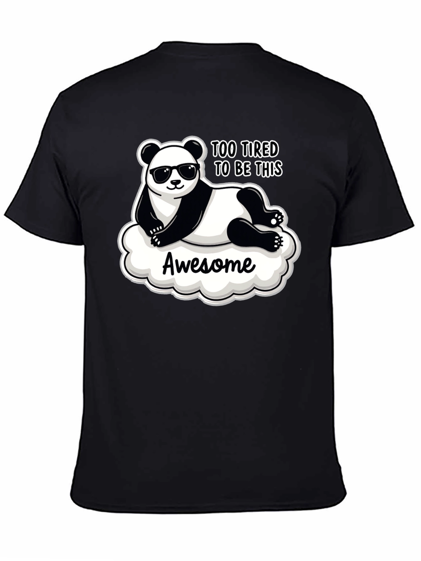 Too Tired Panda Graphic T-Shirt