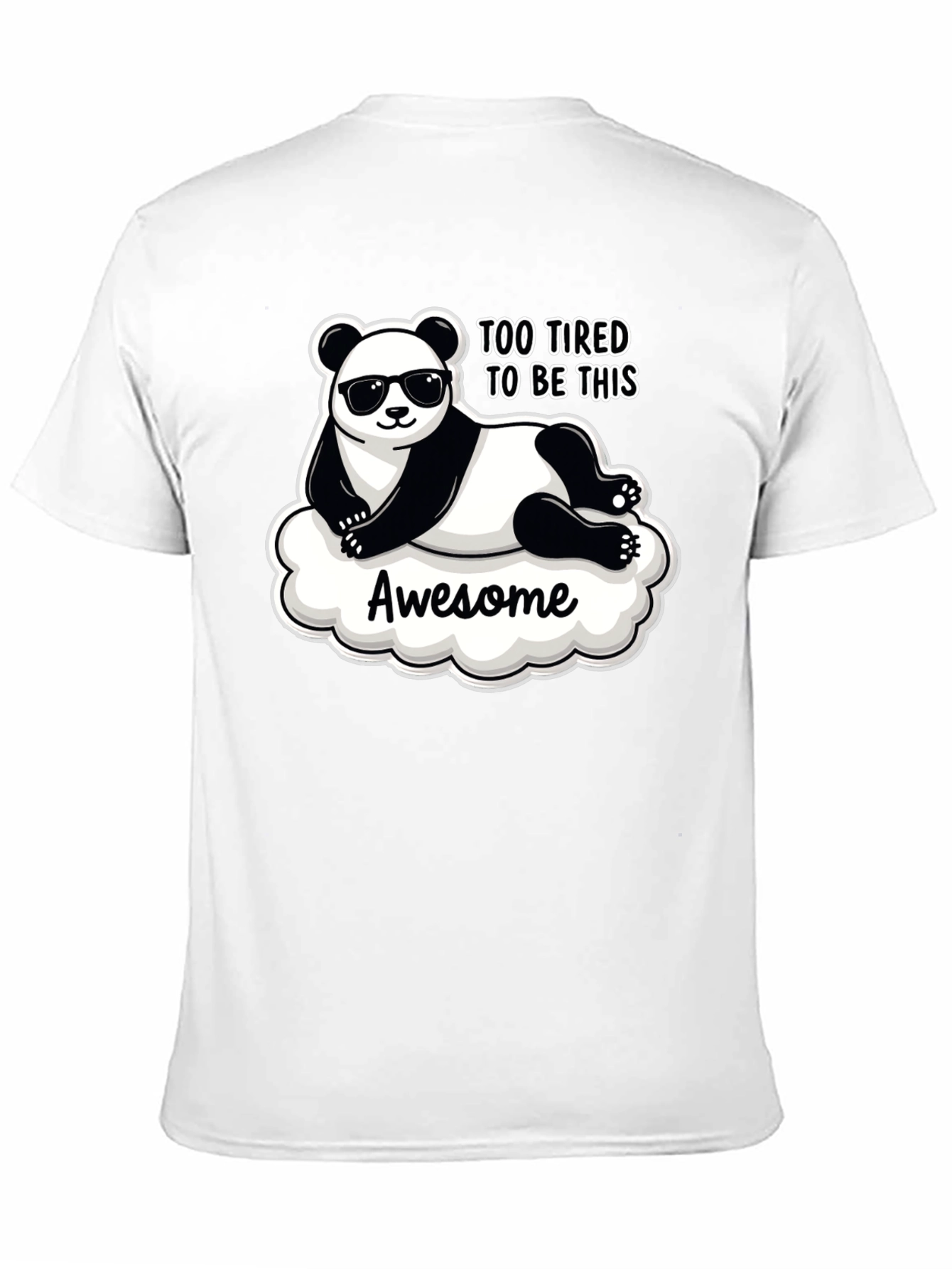 Too Tired Panda Graphic T-Shirt
