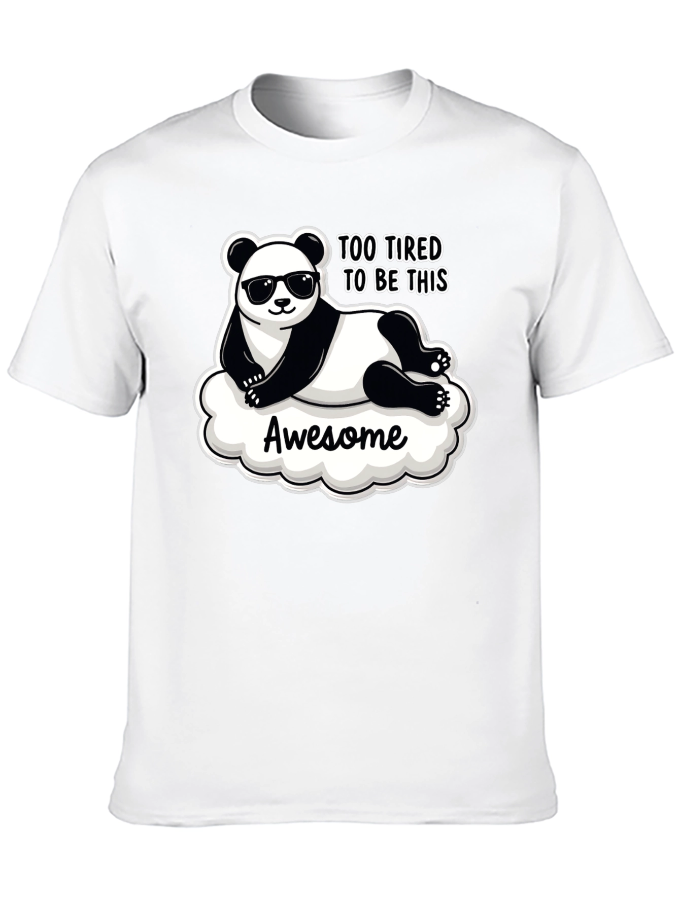 Too Tired Panda Graphic T-Shirt